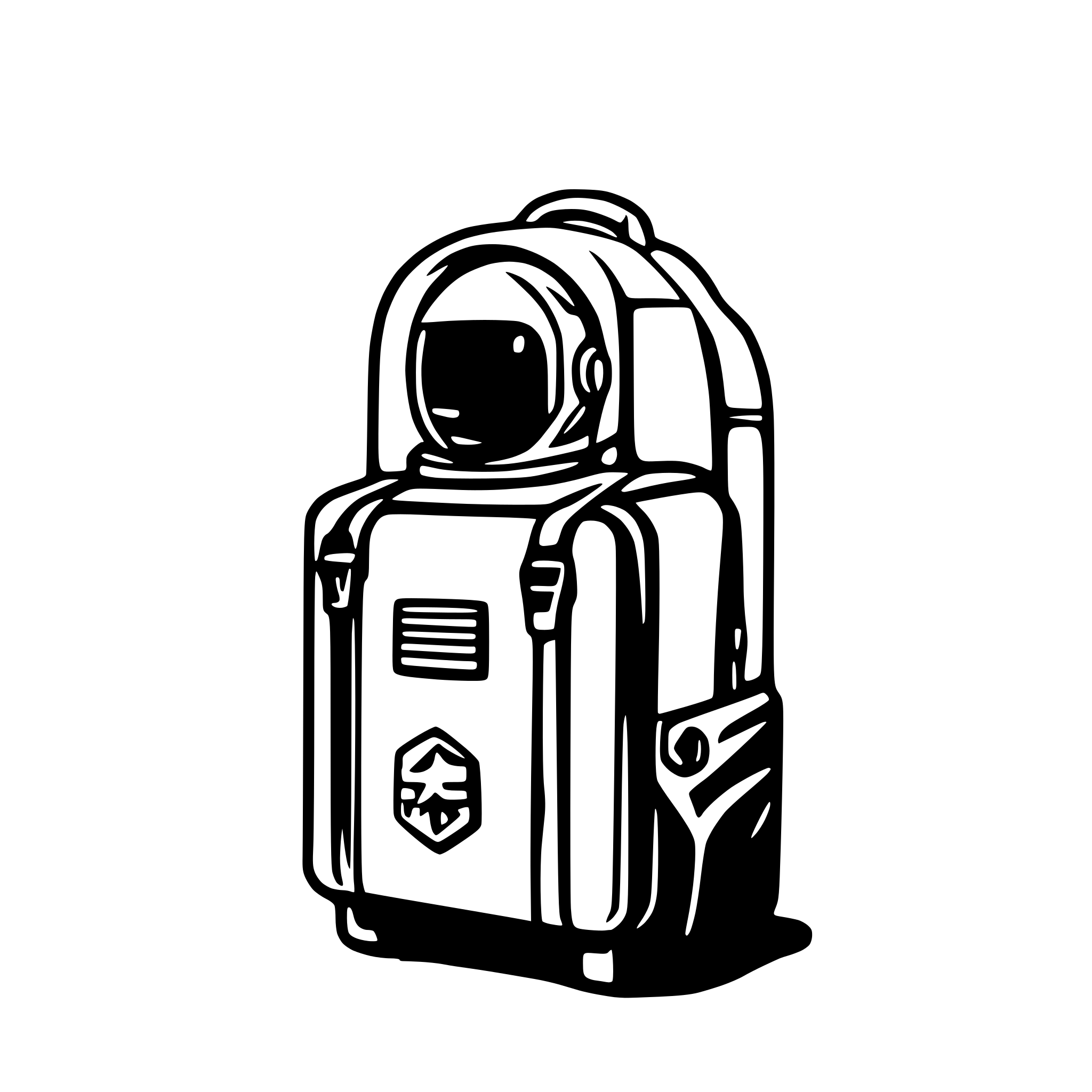 AI-generated SVG of a astronaut life support backpack eva