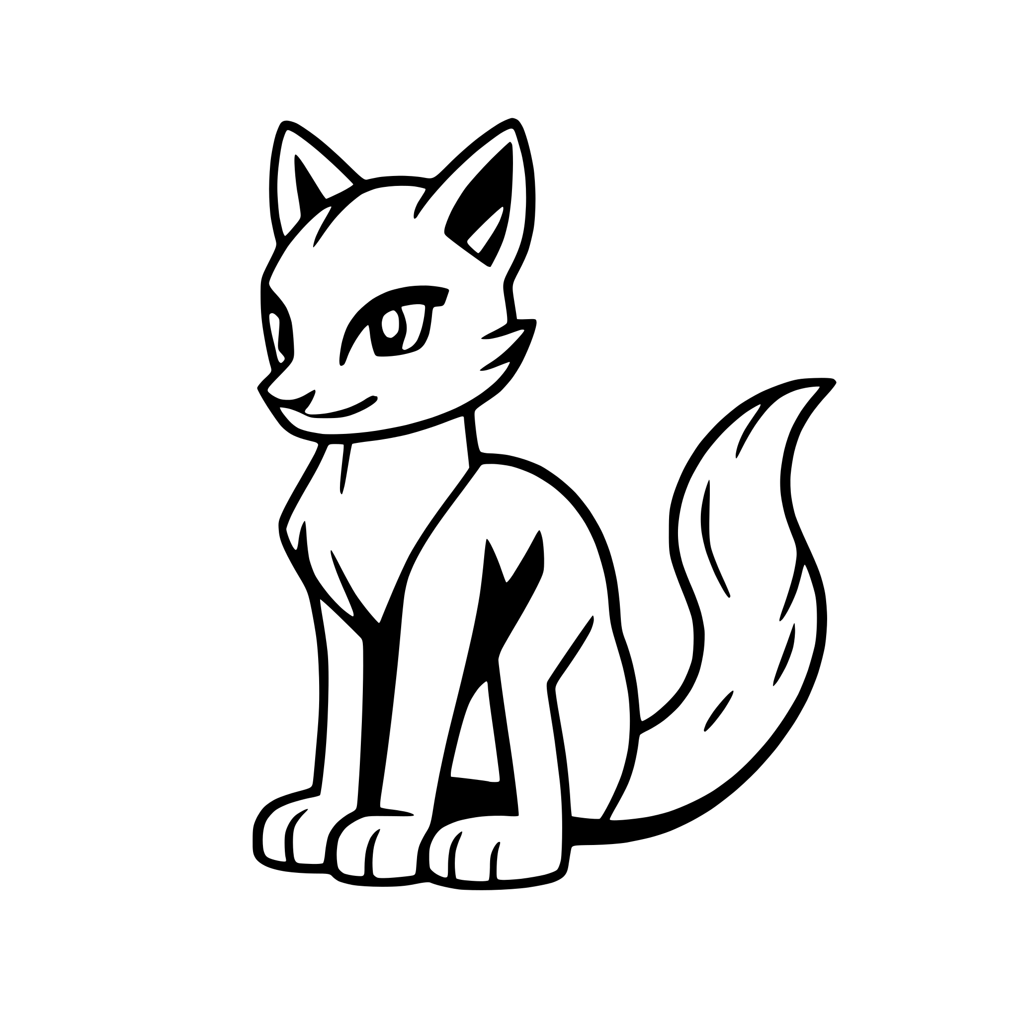 AI-generated SVG of a fox with flowing tail