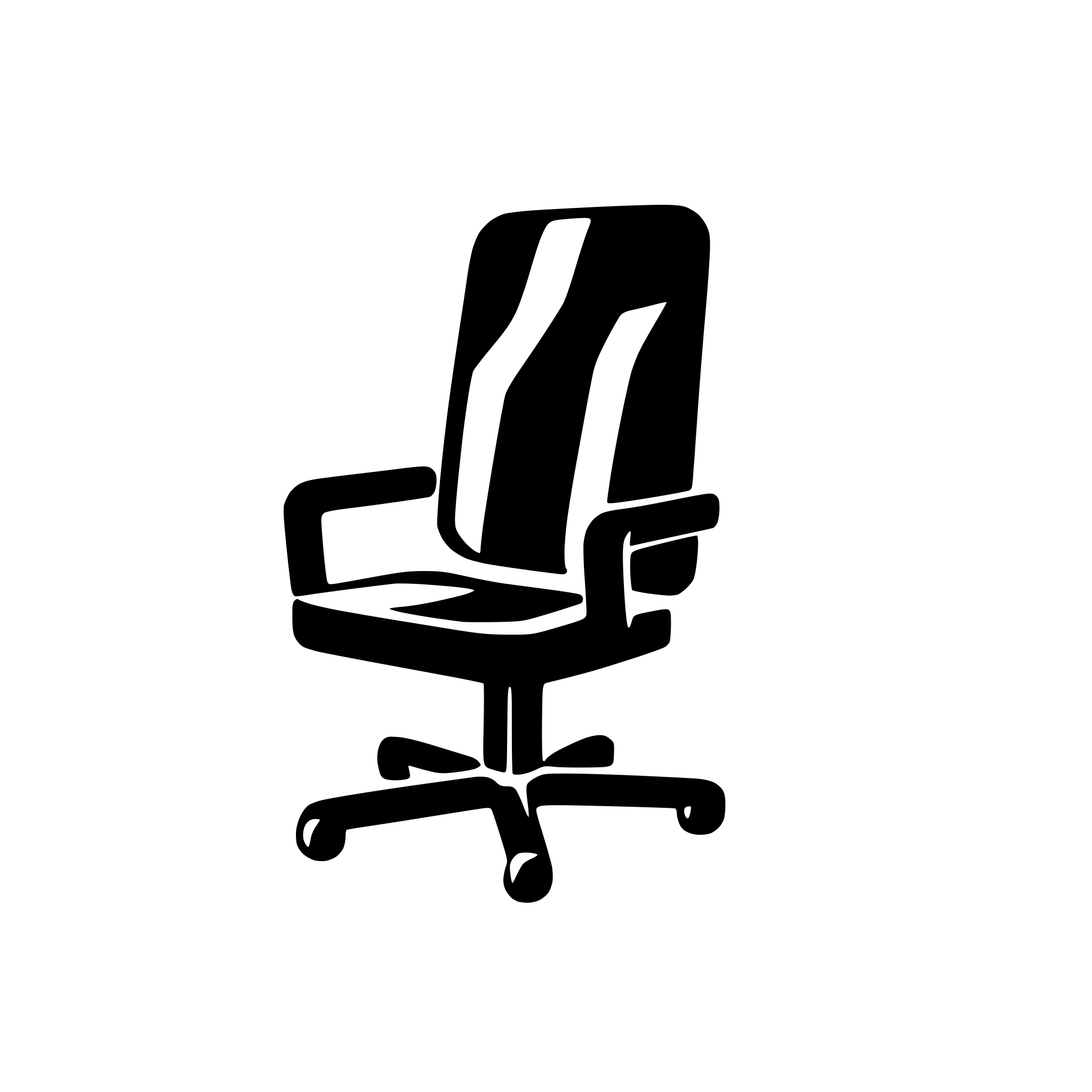 AI-generated SVG of a a computer chair icon. Straight top projection. Minimum lines, schematic