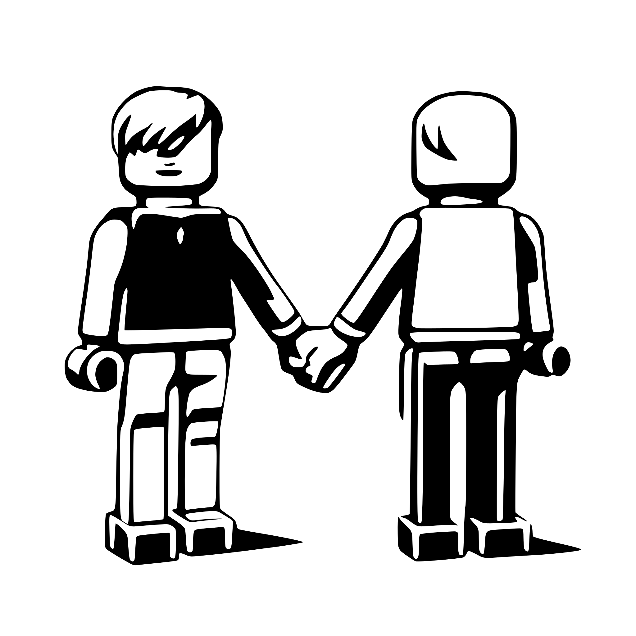 AI-generated SVG of a Two Lego mini figs hand in hand back facing AI-generated SVG of a Two Lego mini figs hand in hand back facing