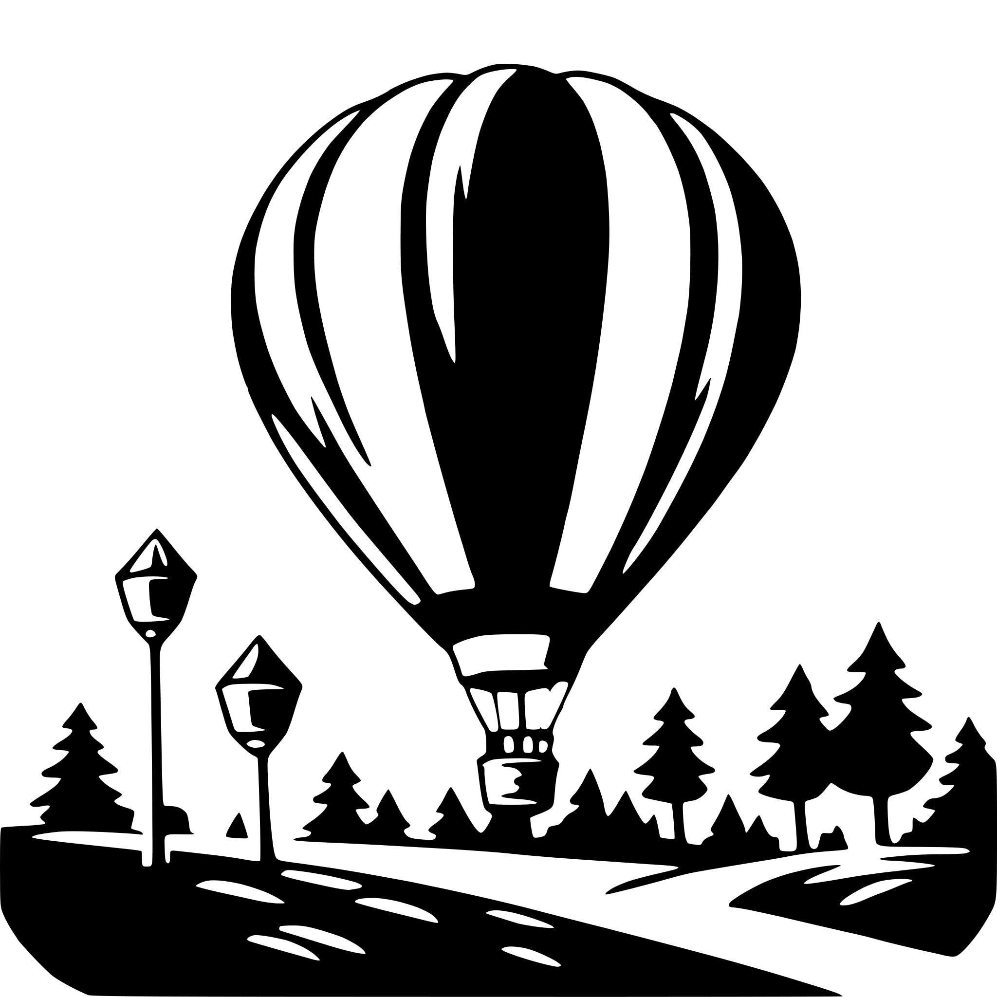 AI-generated SVG of 'hot air balloon ride'