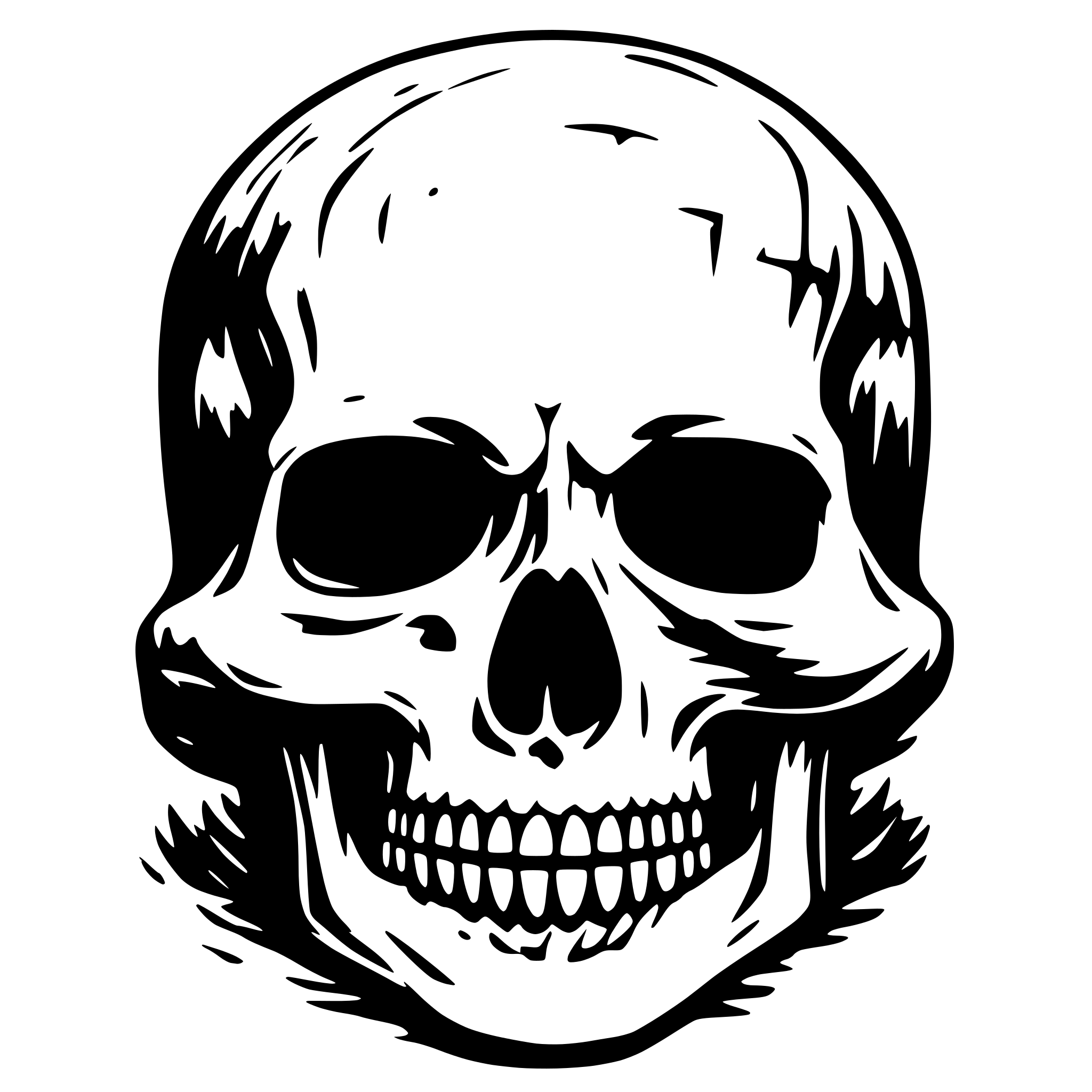 AI-generated SVG of a Digital glitch skull