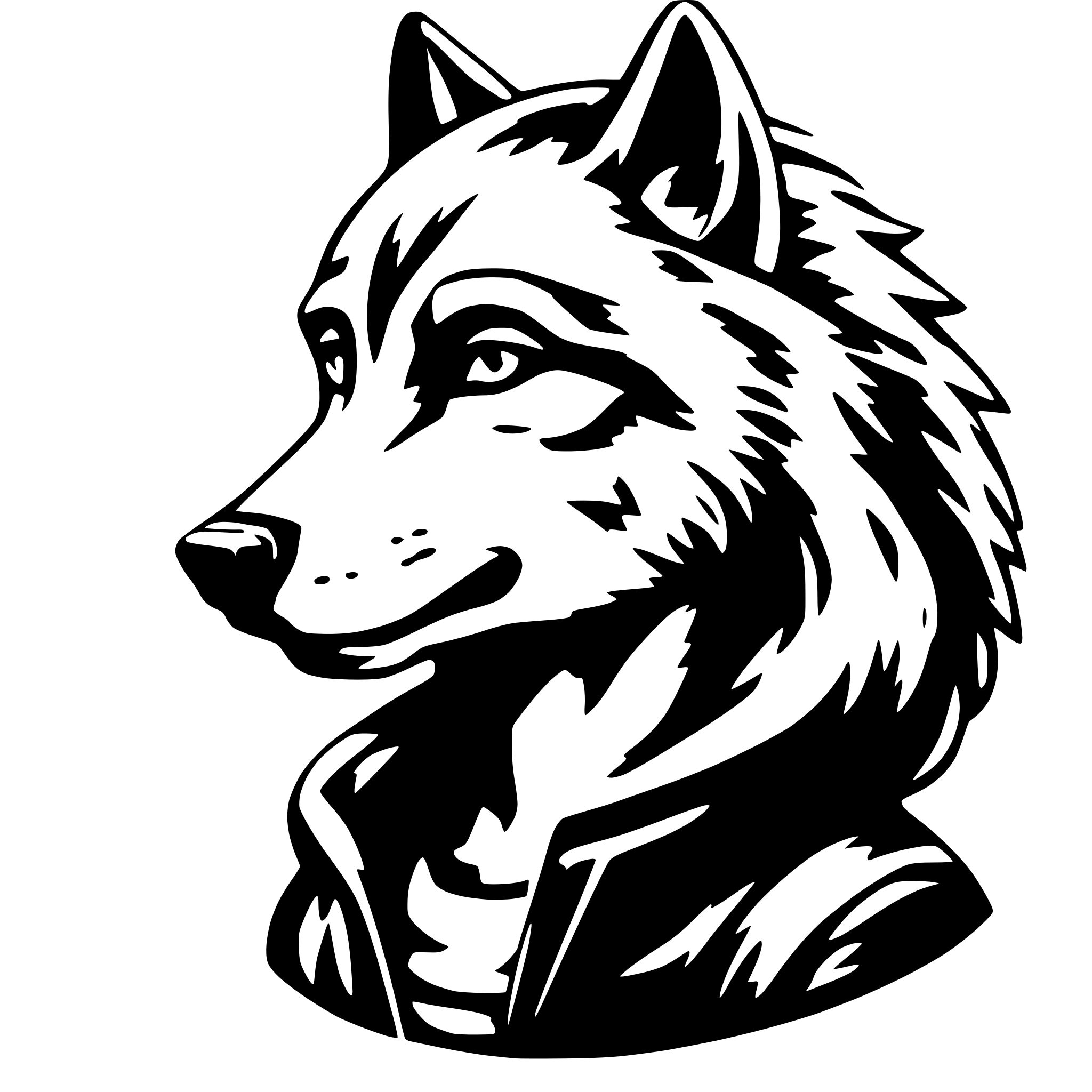 AI-generated SVG of a humanized wolf