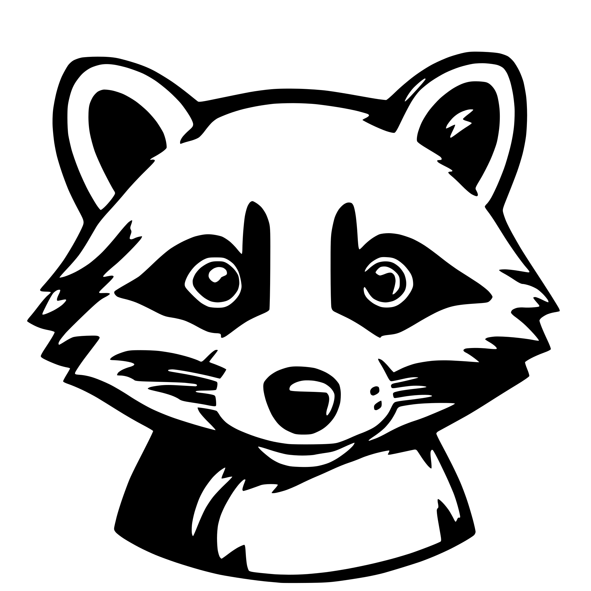 AI-generated SVG of a raccoon mascot