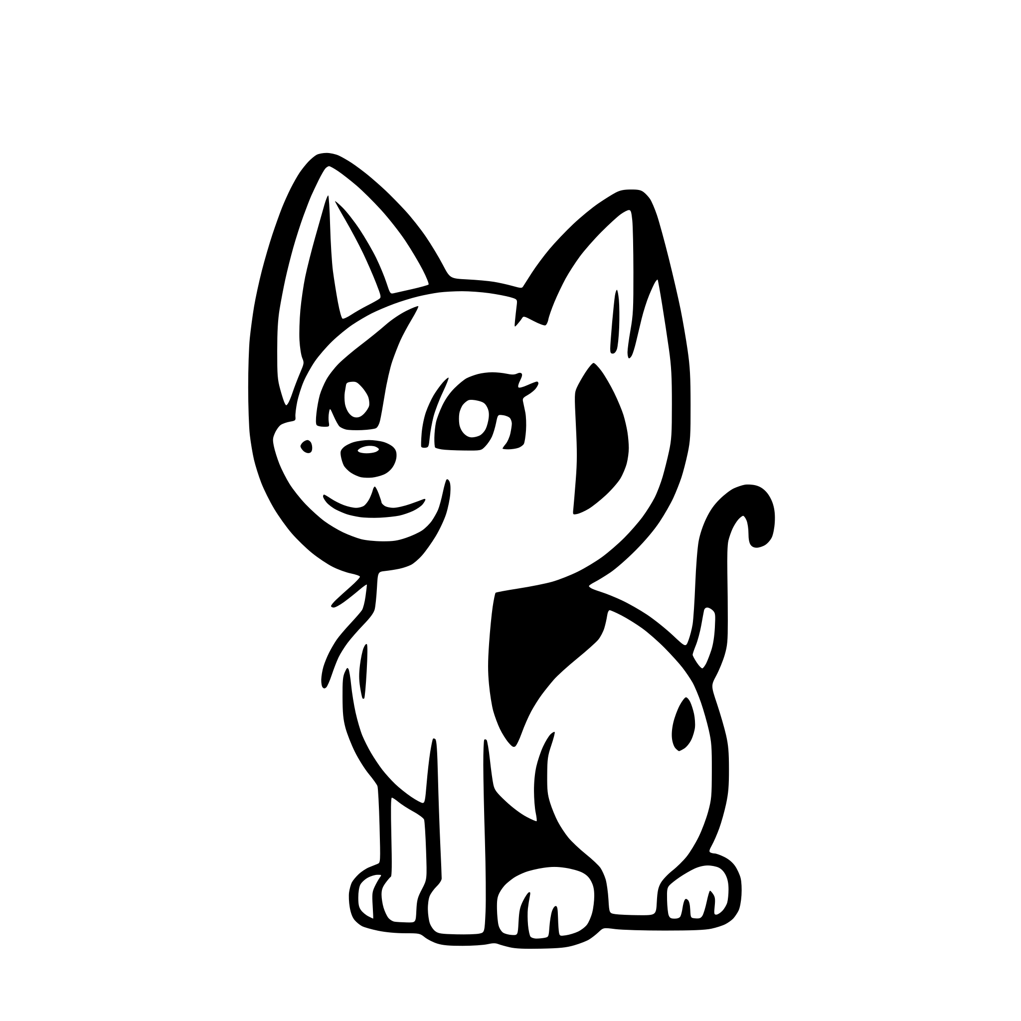 AI-generated SVG of 'rear dog cartoon tail up'