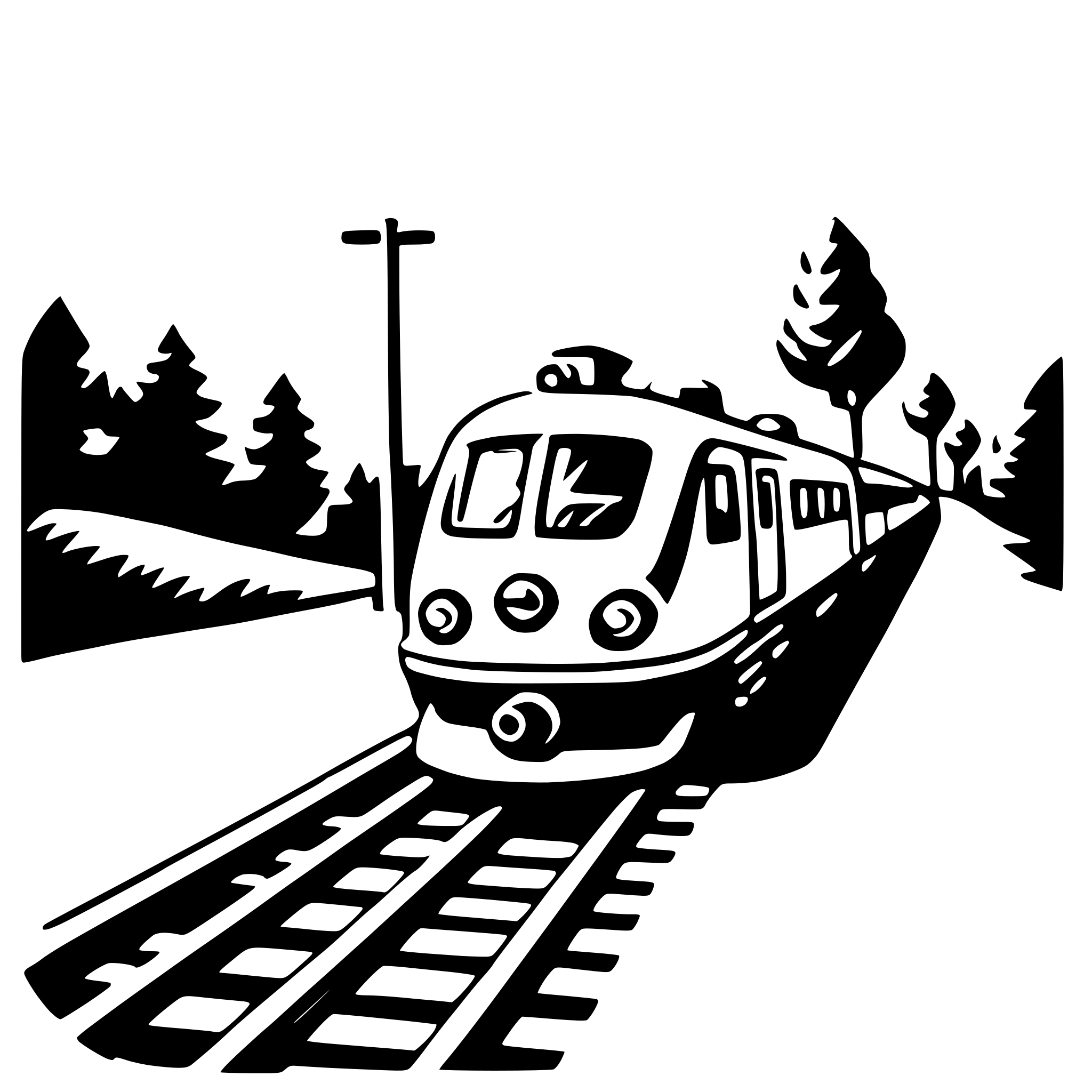 AI-generated SVG of 'traveling by train'