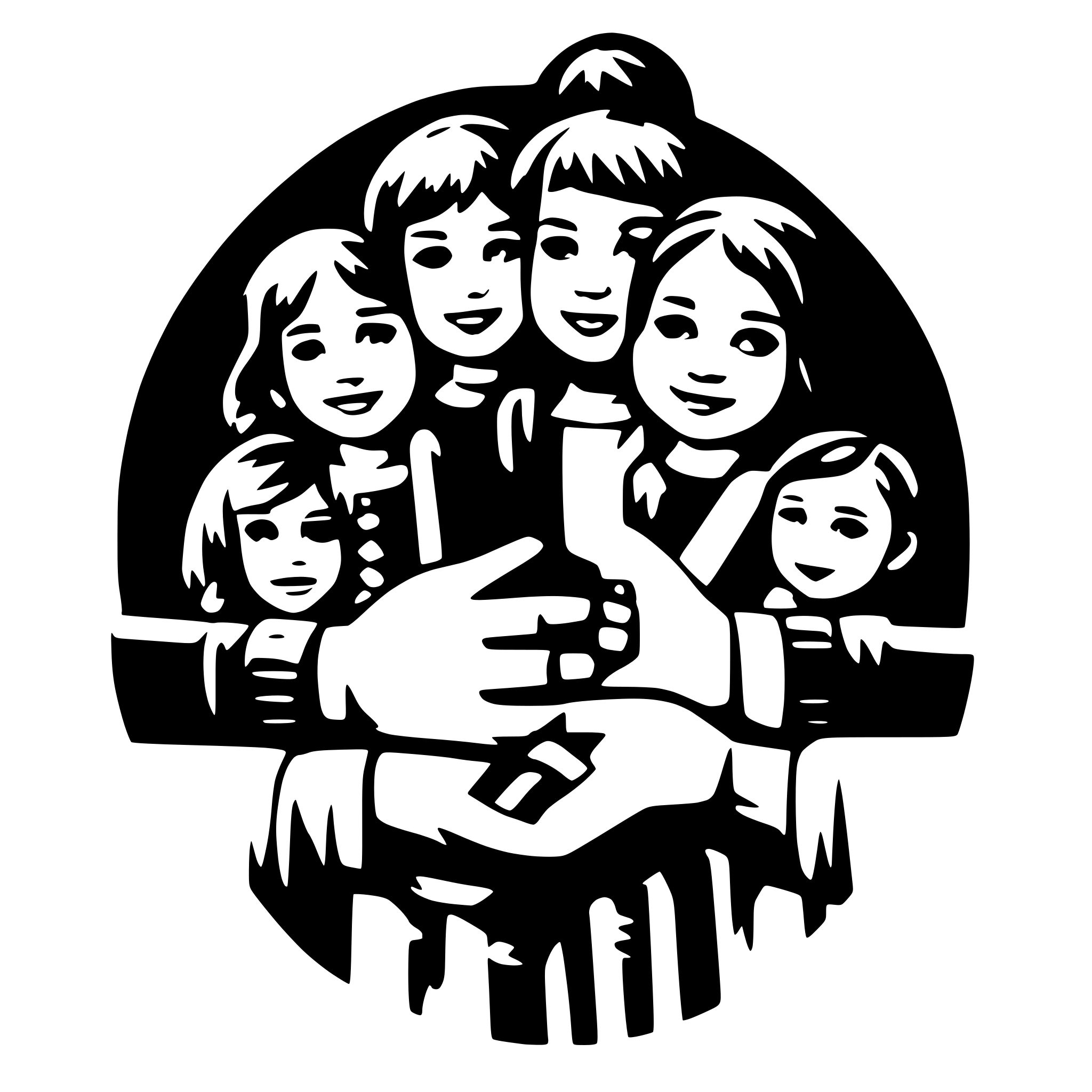 AI-generated SVG of a 12 Children holdng hands