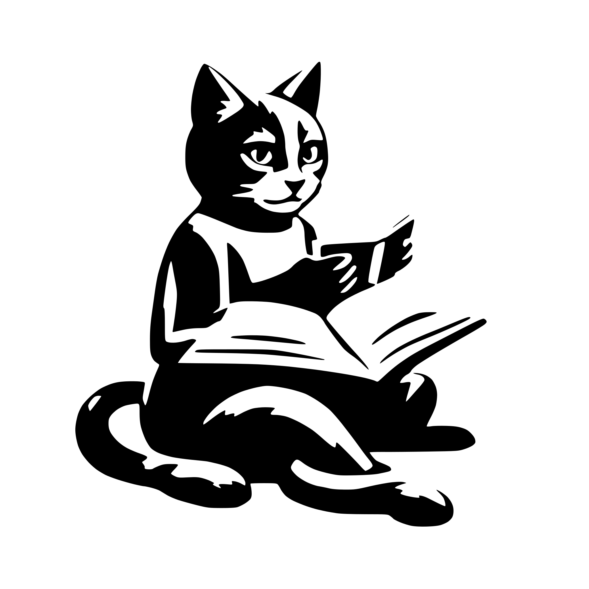 AI-generated SVG of 'Cat reading'