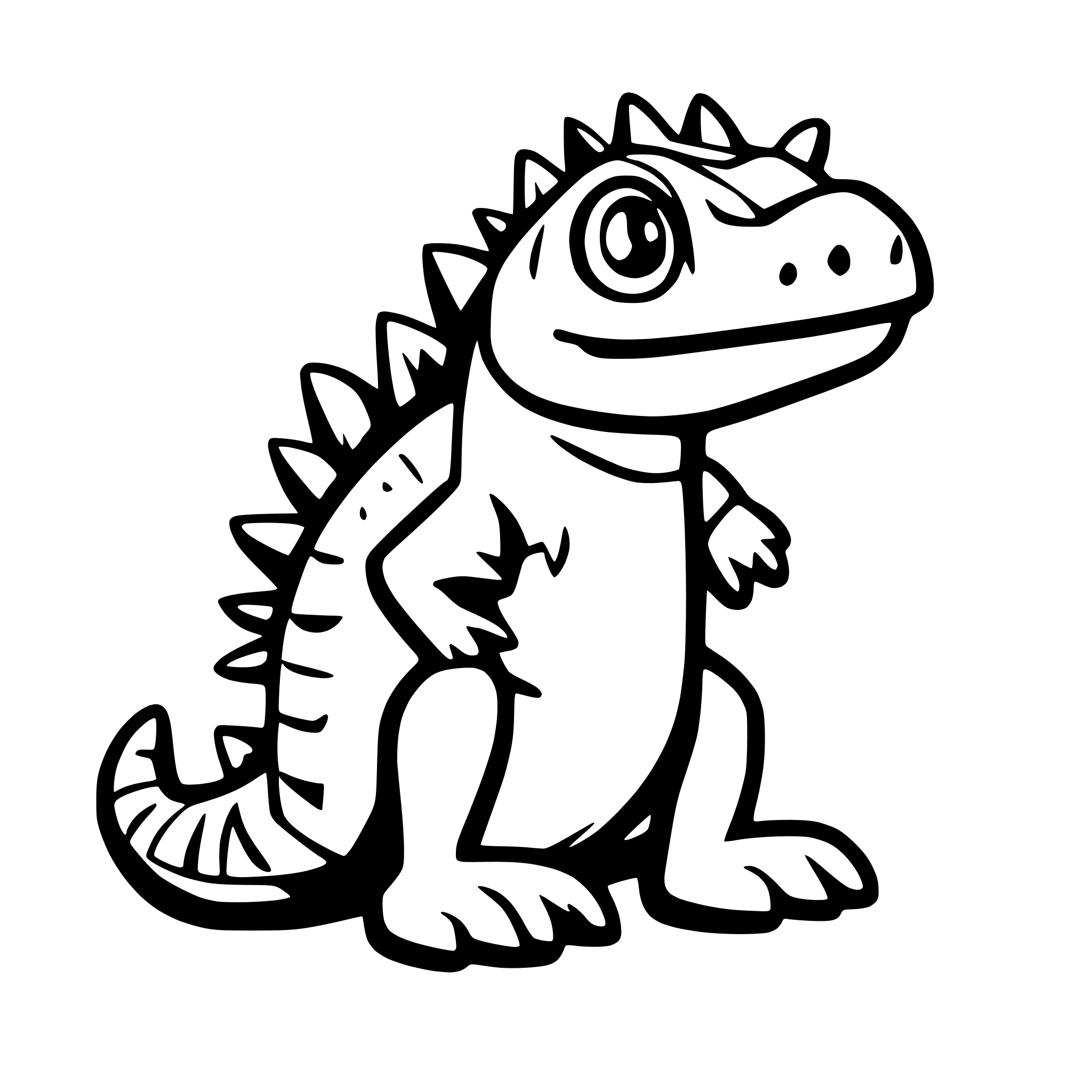 AI-generated SVG of a iguana