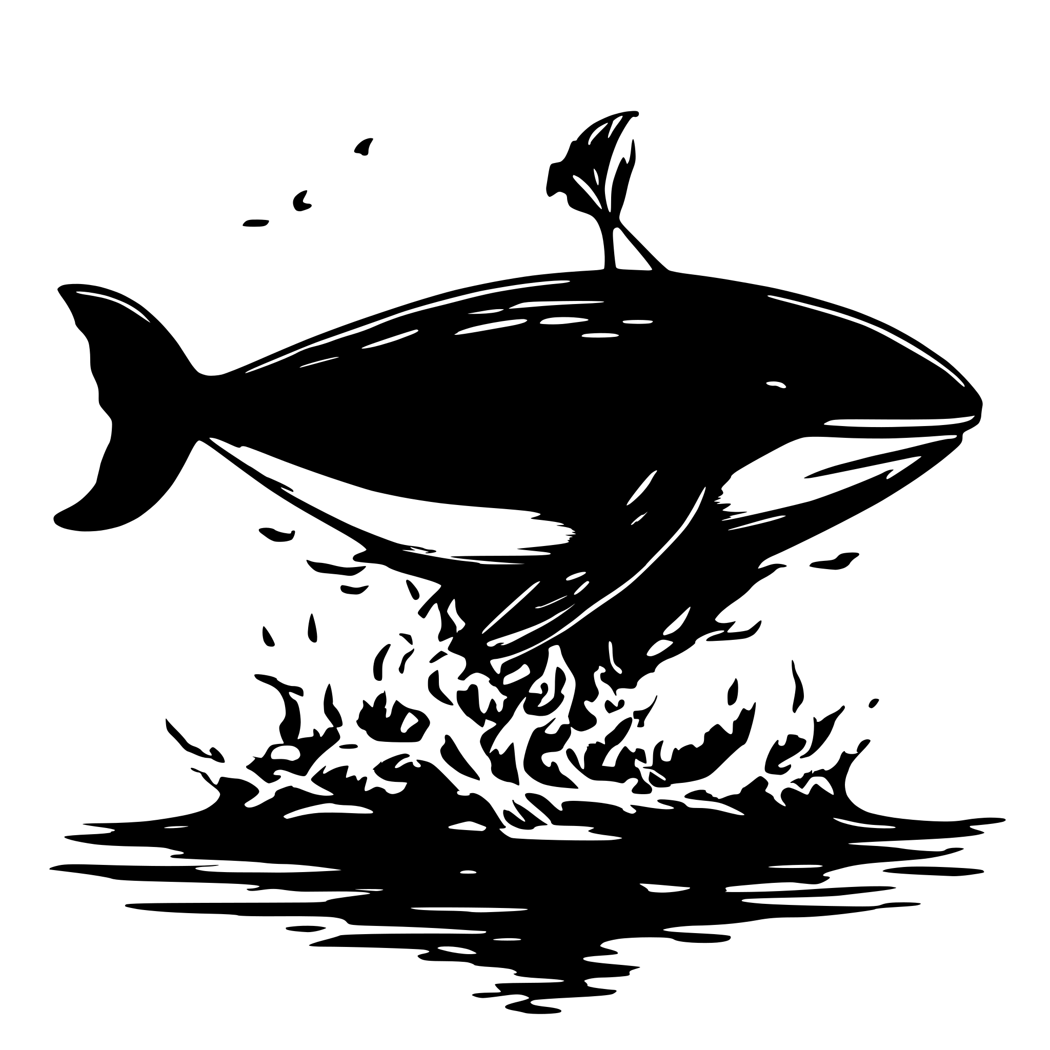 AI-generated SVG of a minimalist scientist whale
