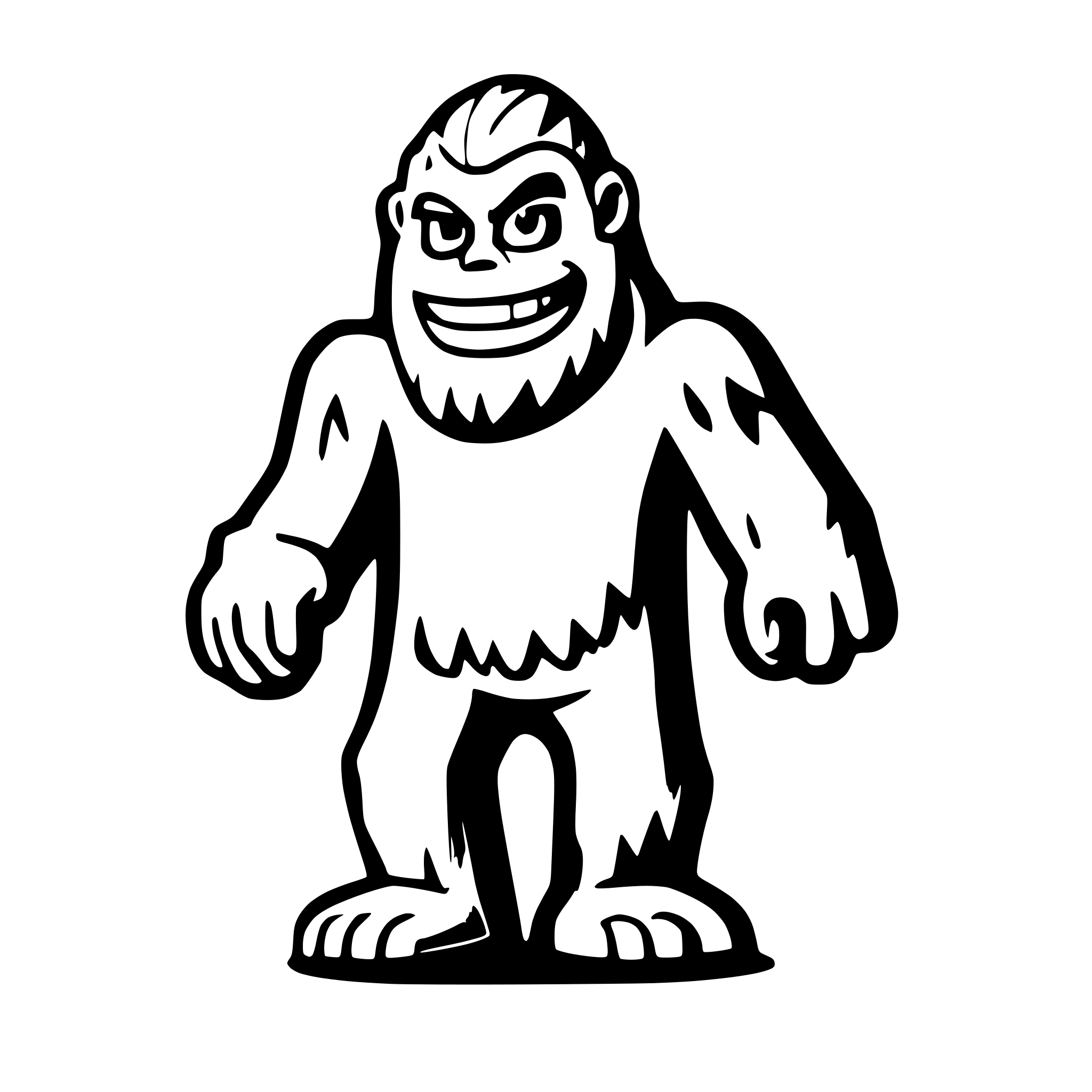 AI-generated SVG of 'cartoonish bigfoot creature'