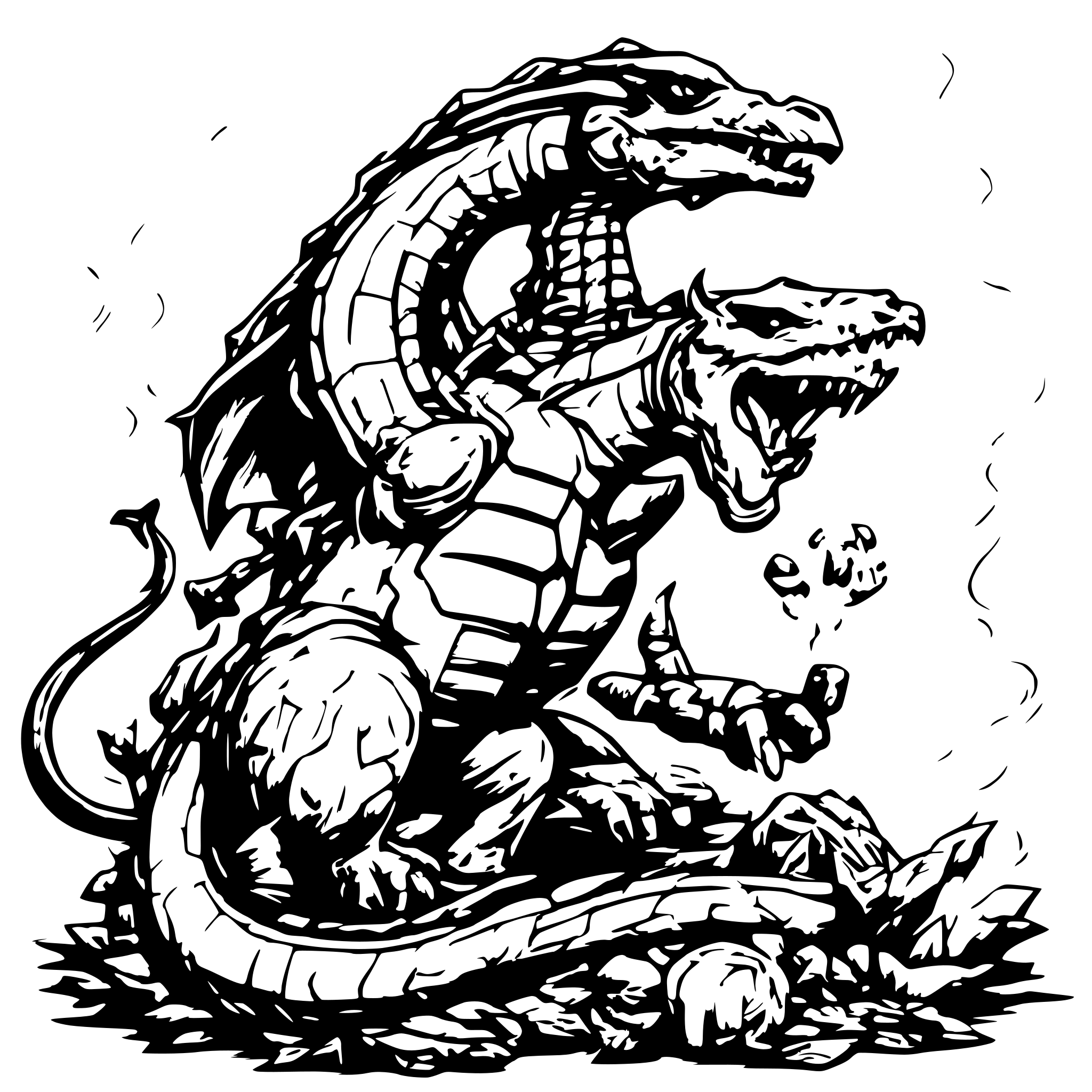 AI-generated SVG of 'Charizard blowing fire at blastoise'