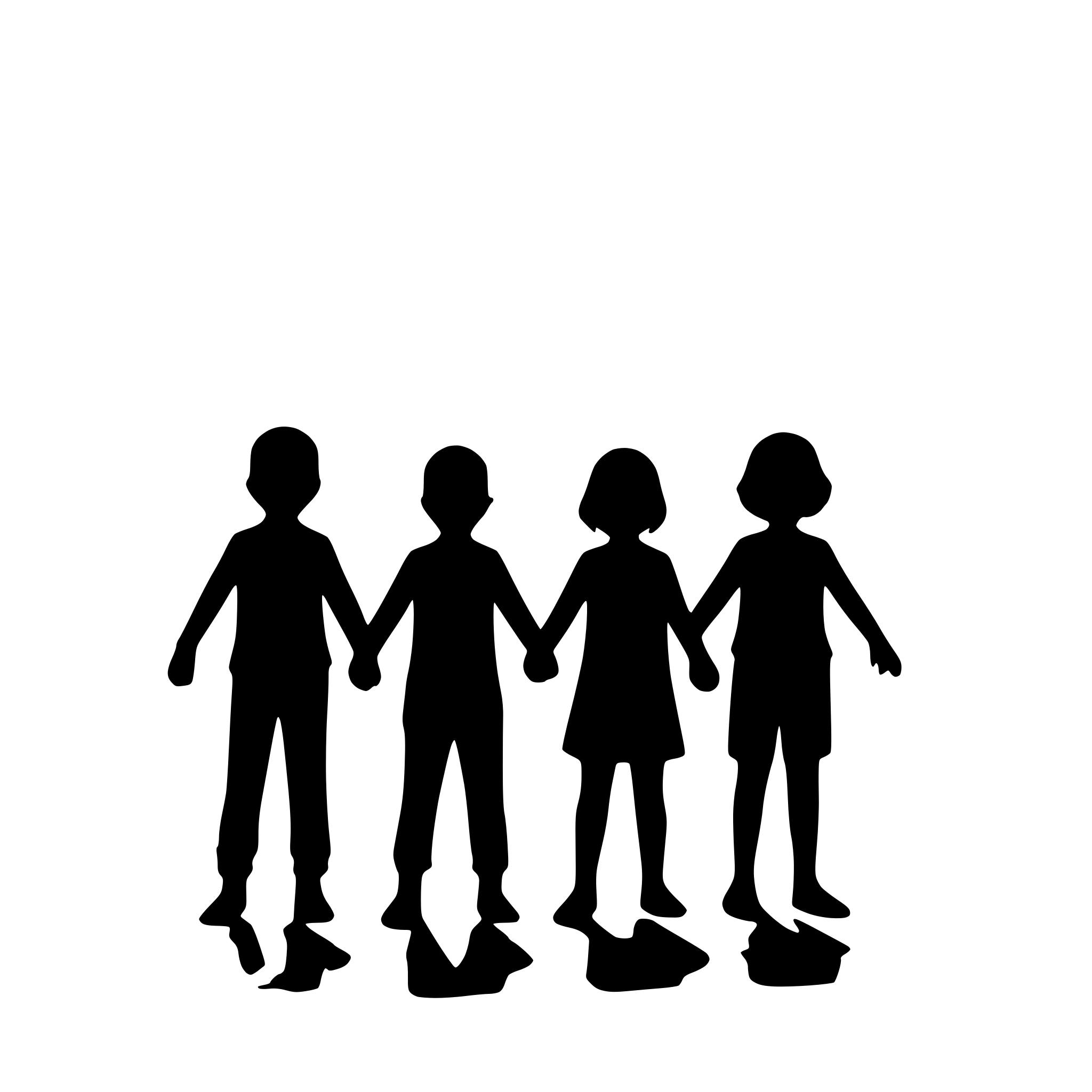 AI-generated SVG of a boys forming a line and holding hands