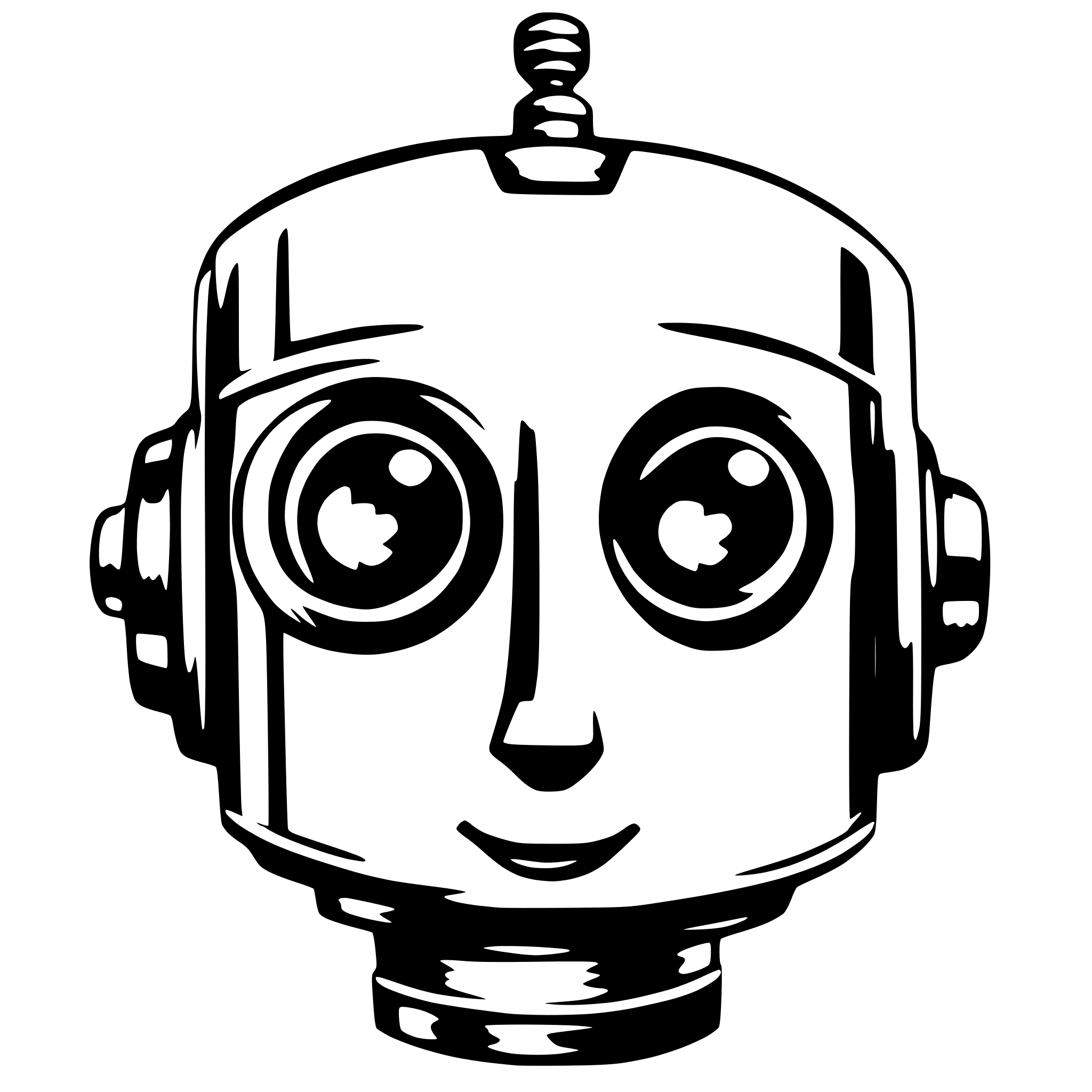 AI-generated SVG of 'A cute little robot head'