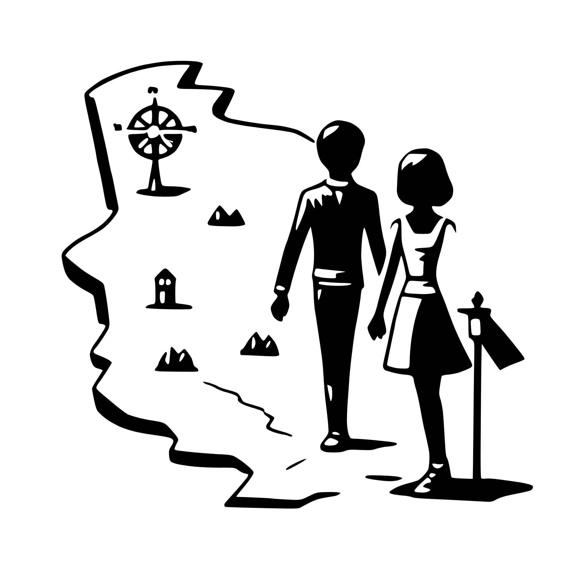 AI-generated SVG of a couple's travel map