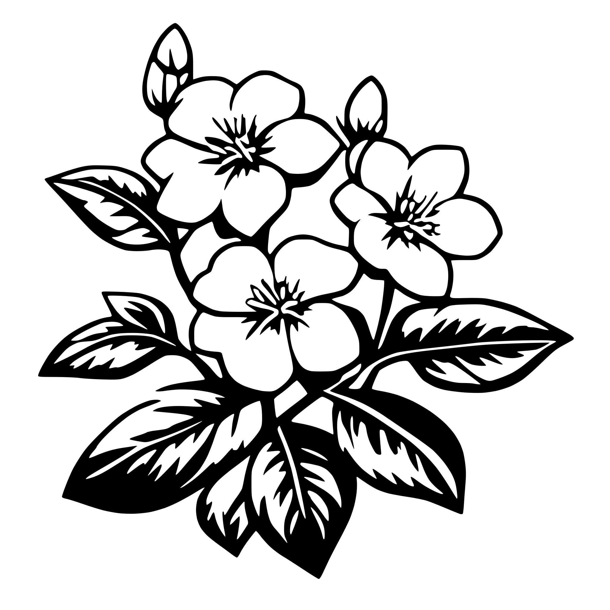 AI-generated SVG of 'jasmine flowers'