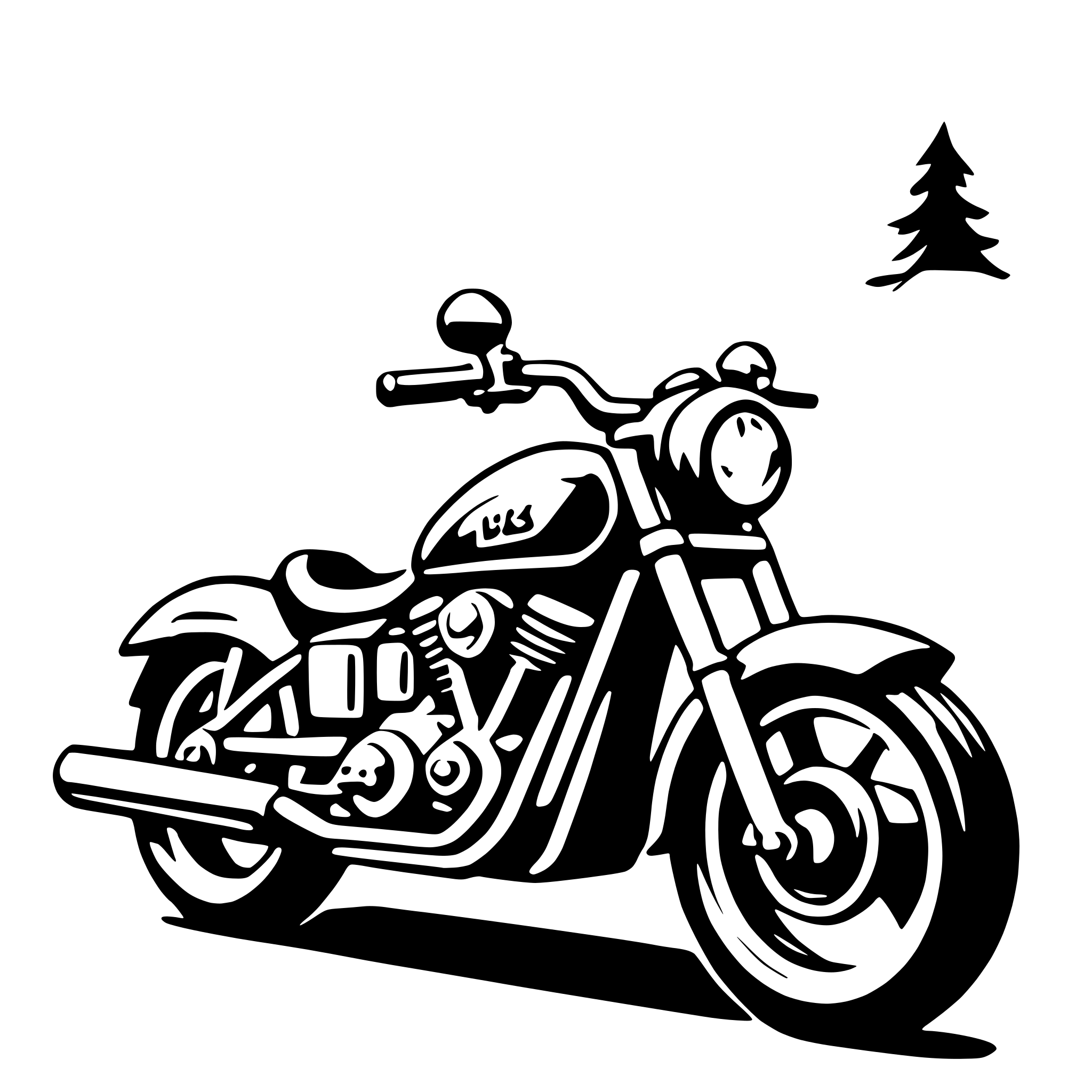 AI-generated SVG of a cruiser motorcycle