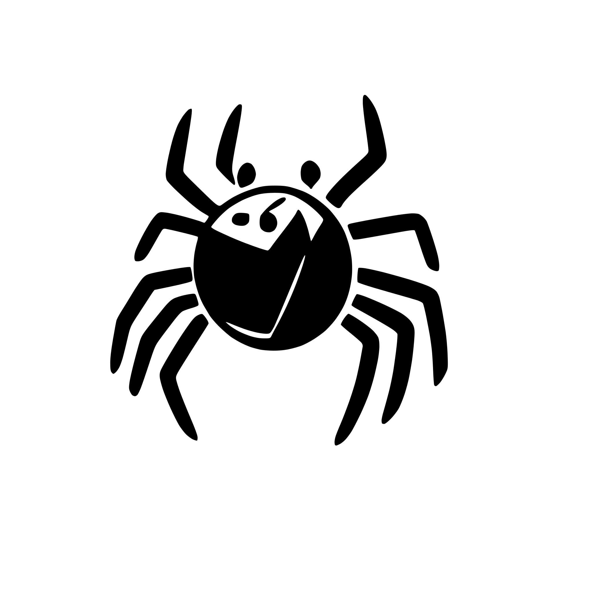 AI-generated SVG of a icon spider, anatomicly right, fully black