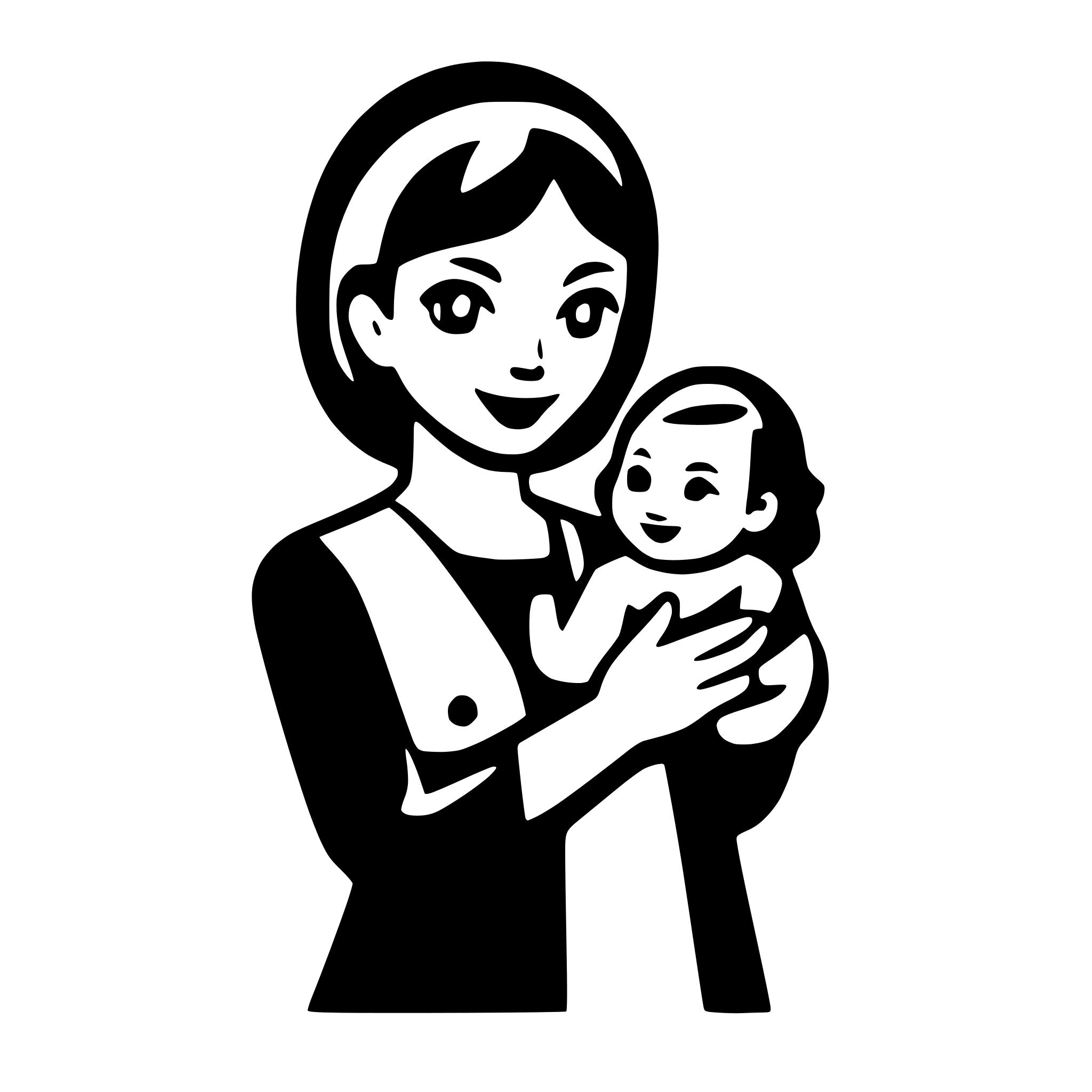 AI-generated SVG of 'a mother holding her child, simple, AAC icon'