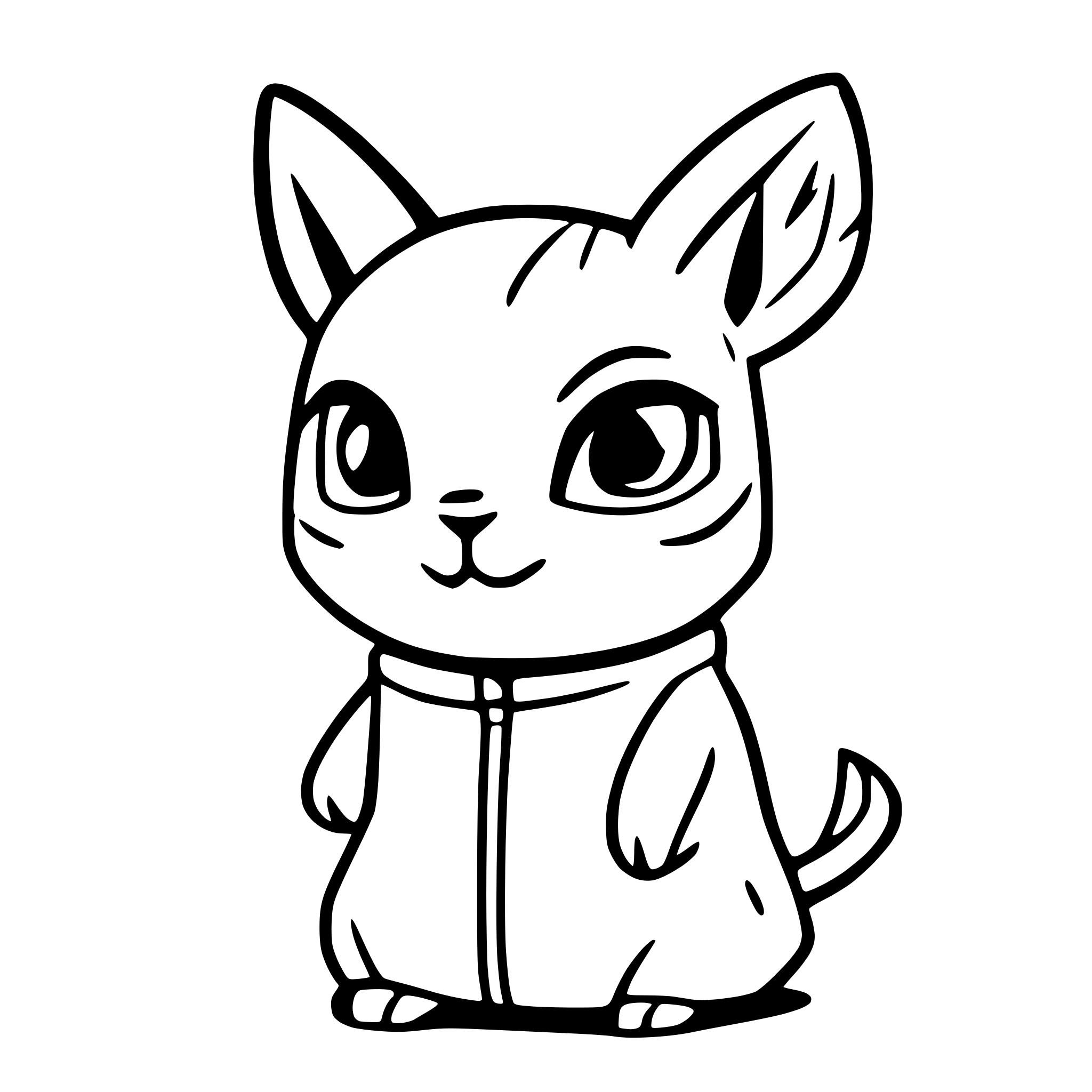 AI-generated SVG of 'A nerdy chinchilla optimized for embroidery'