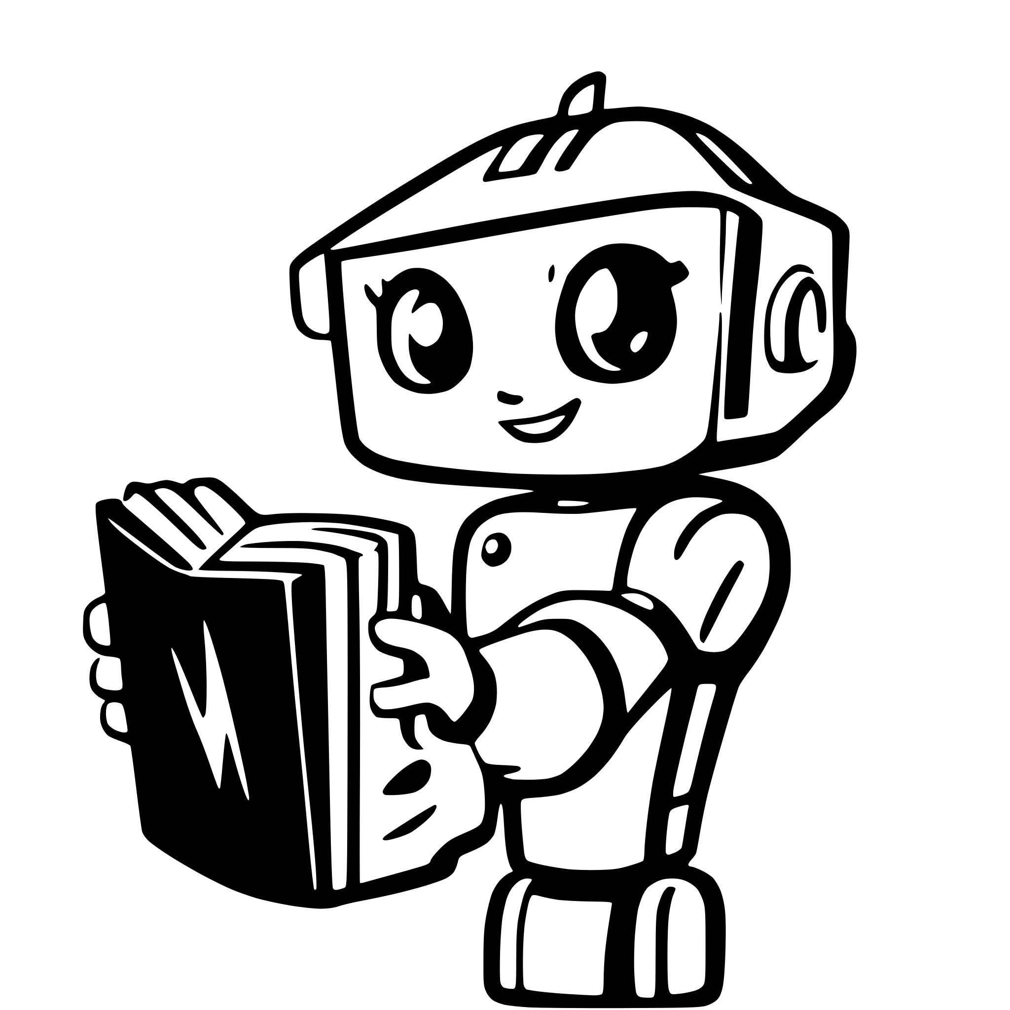 AI-generated SVG of a AI robot teacher holds a book and flips through it AI-generated SVG of a AI robot teacher holds a book and flips through it