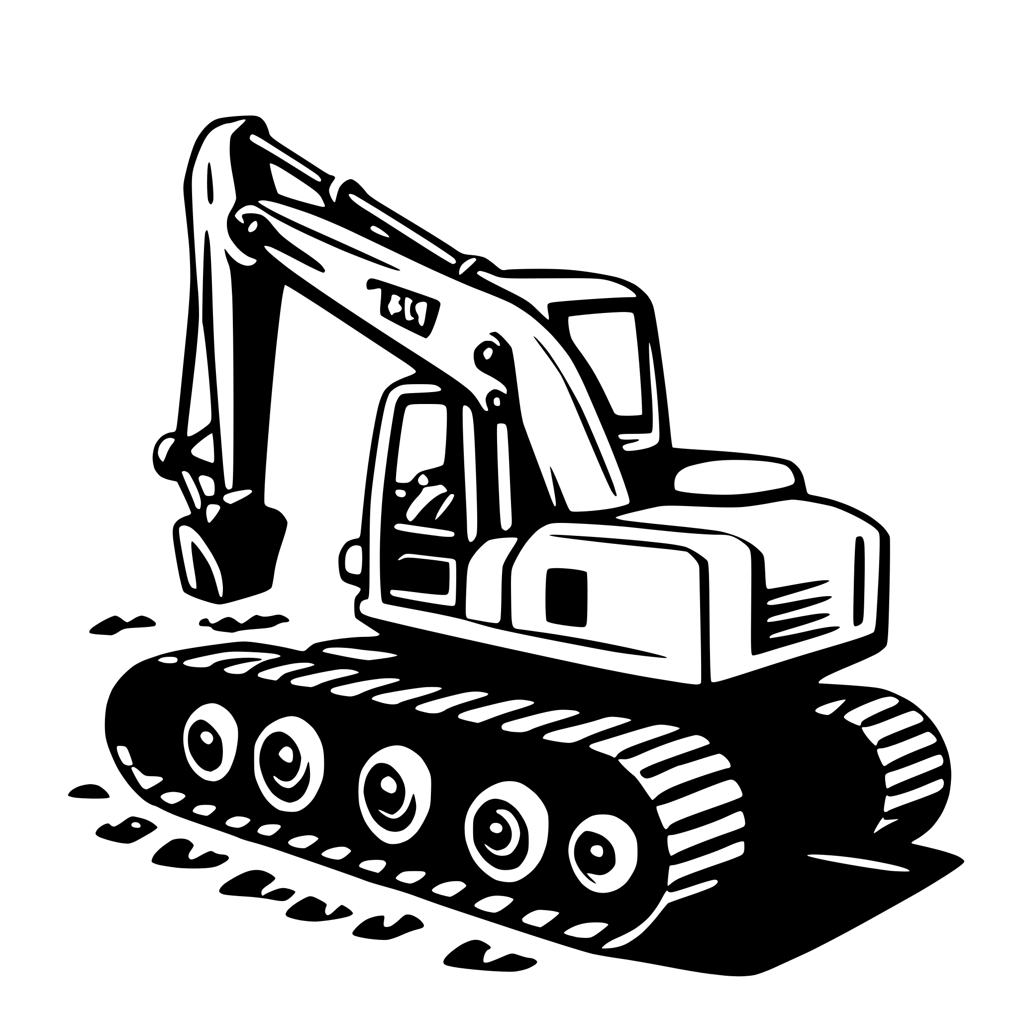 AI-generated SVG of a excavator