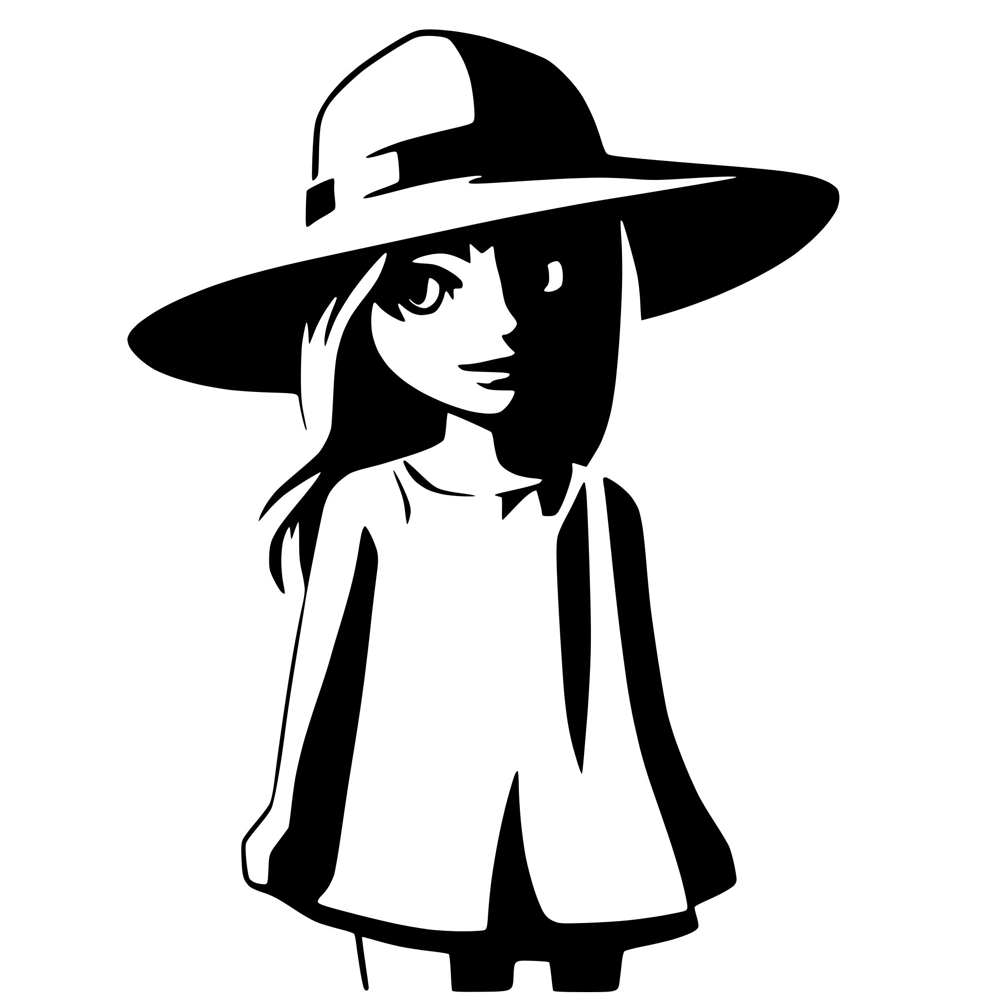 AI-generated SVG of a simple young girl with hat full body