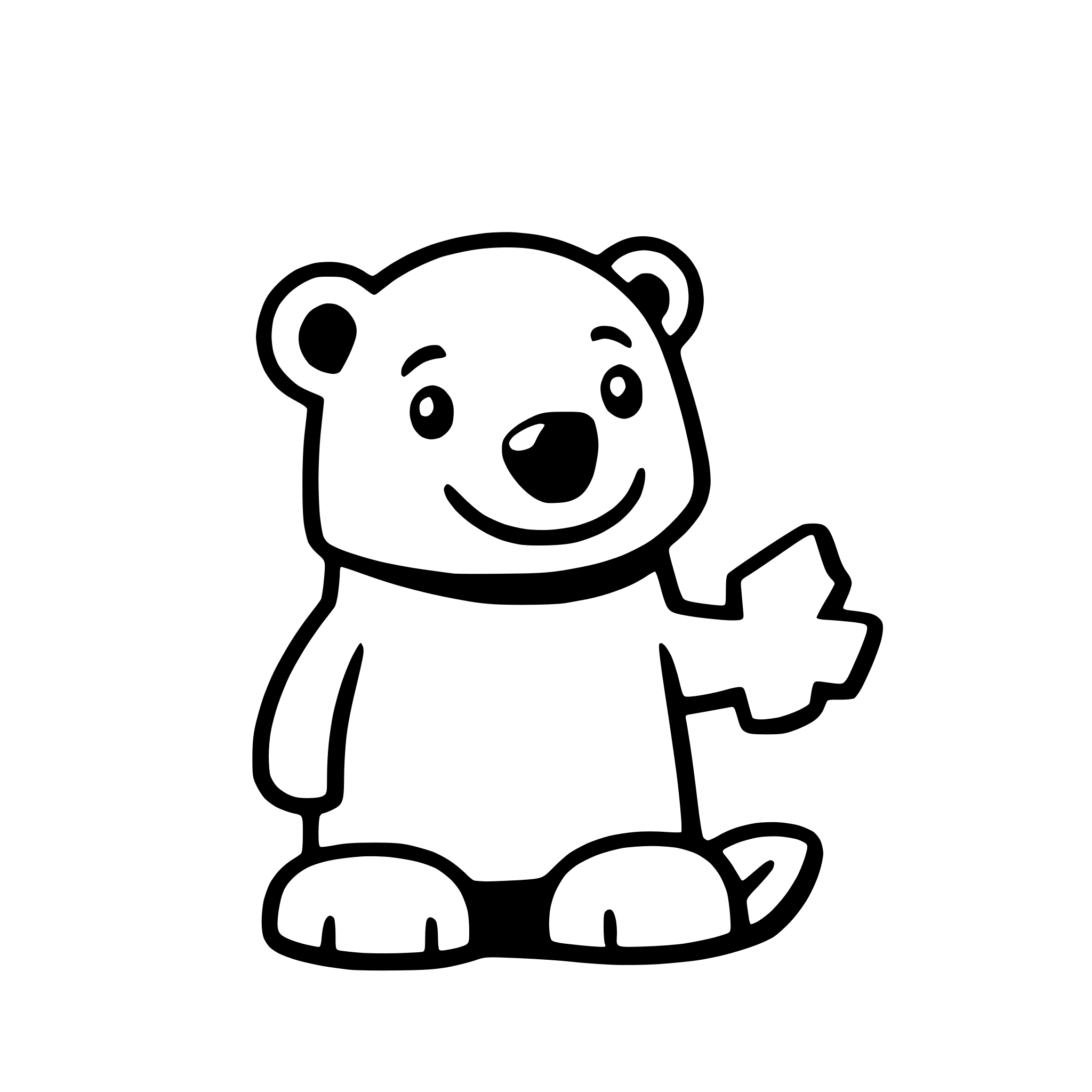 AI-generated SVG of a a happy polar bear with a snowflake