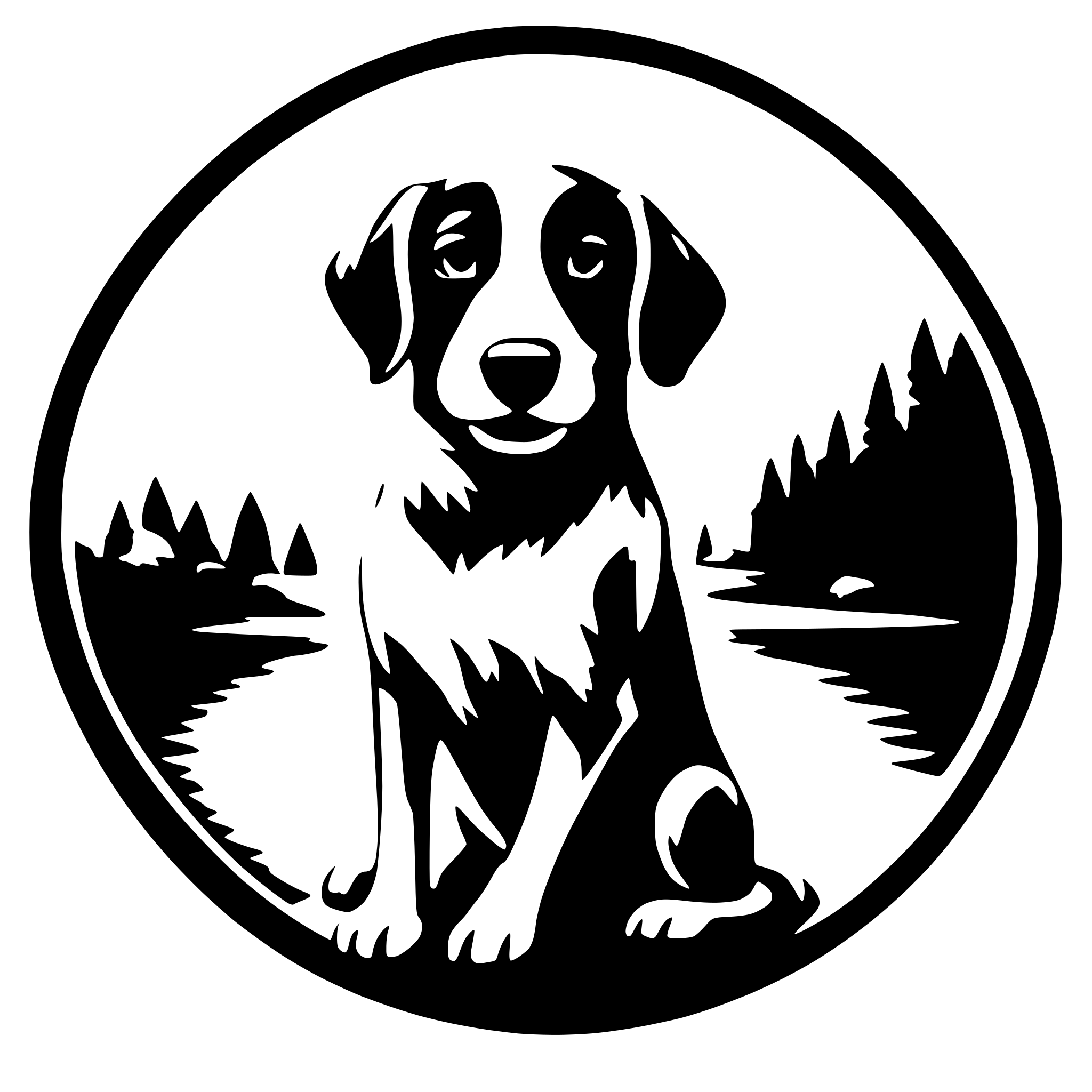AI-generated SVG of a Dog inside a circle.