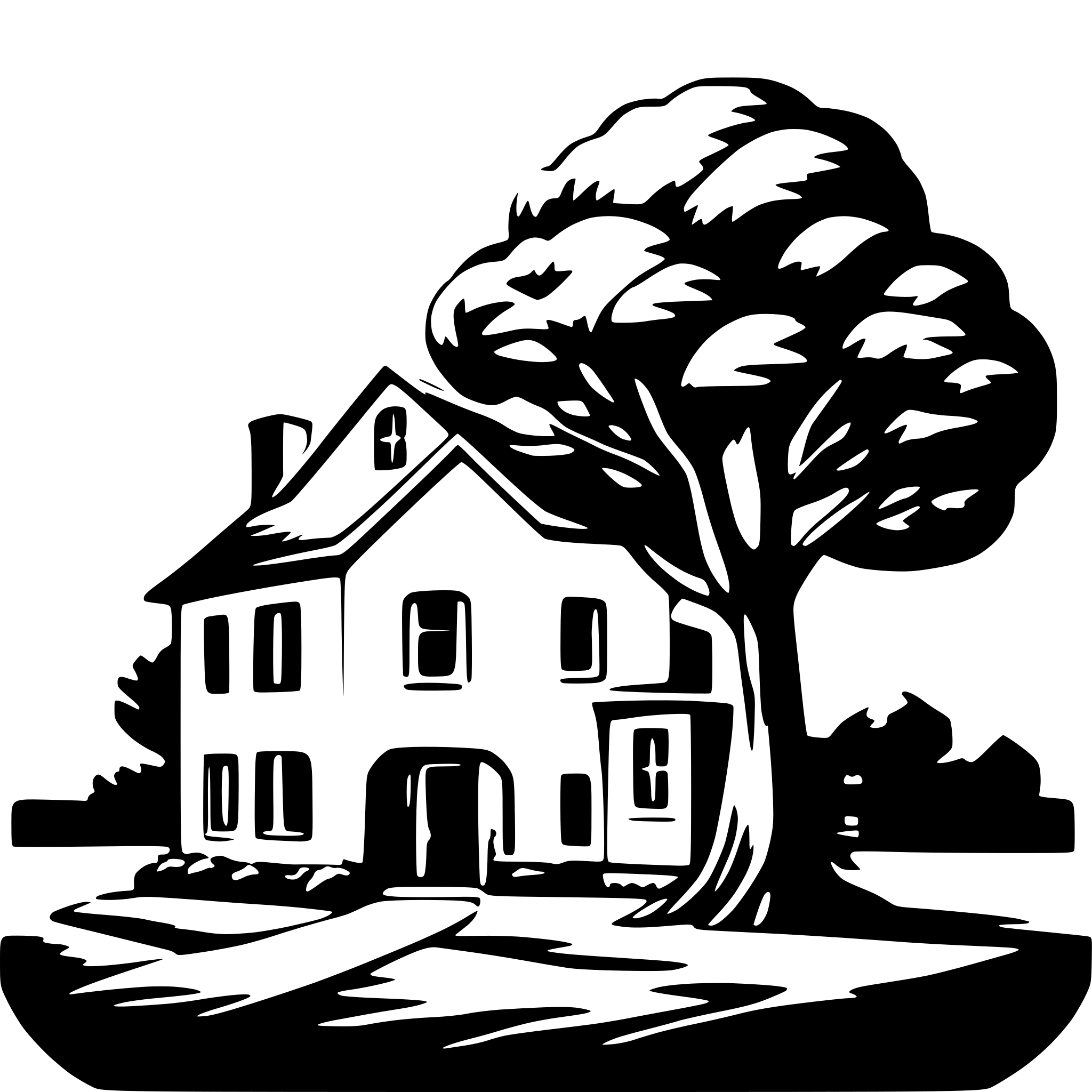 AI-generated SVG of a house and tree