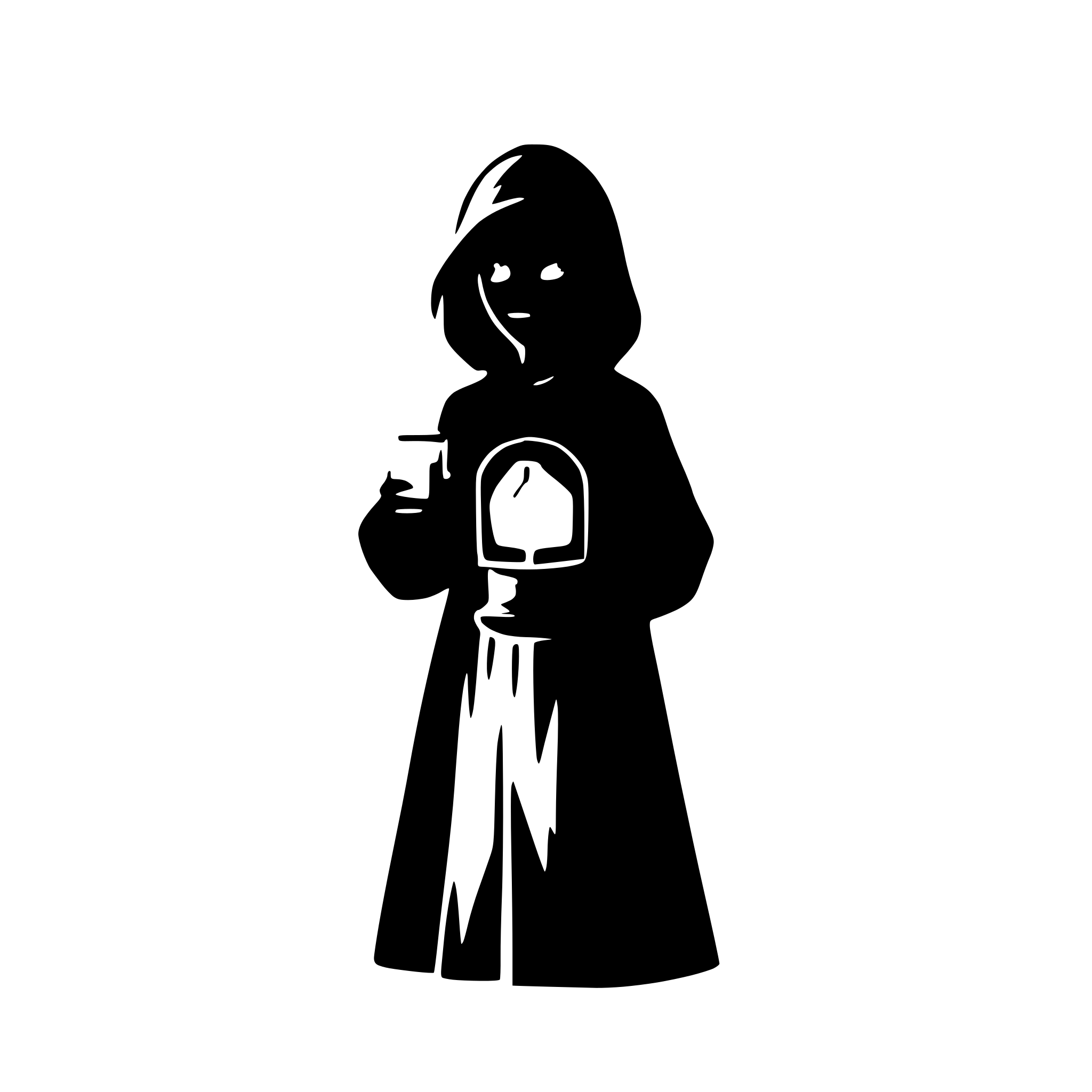 AI-generated SVG of a ghost with a latern in the hand