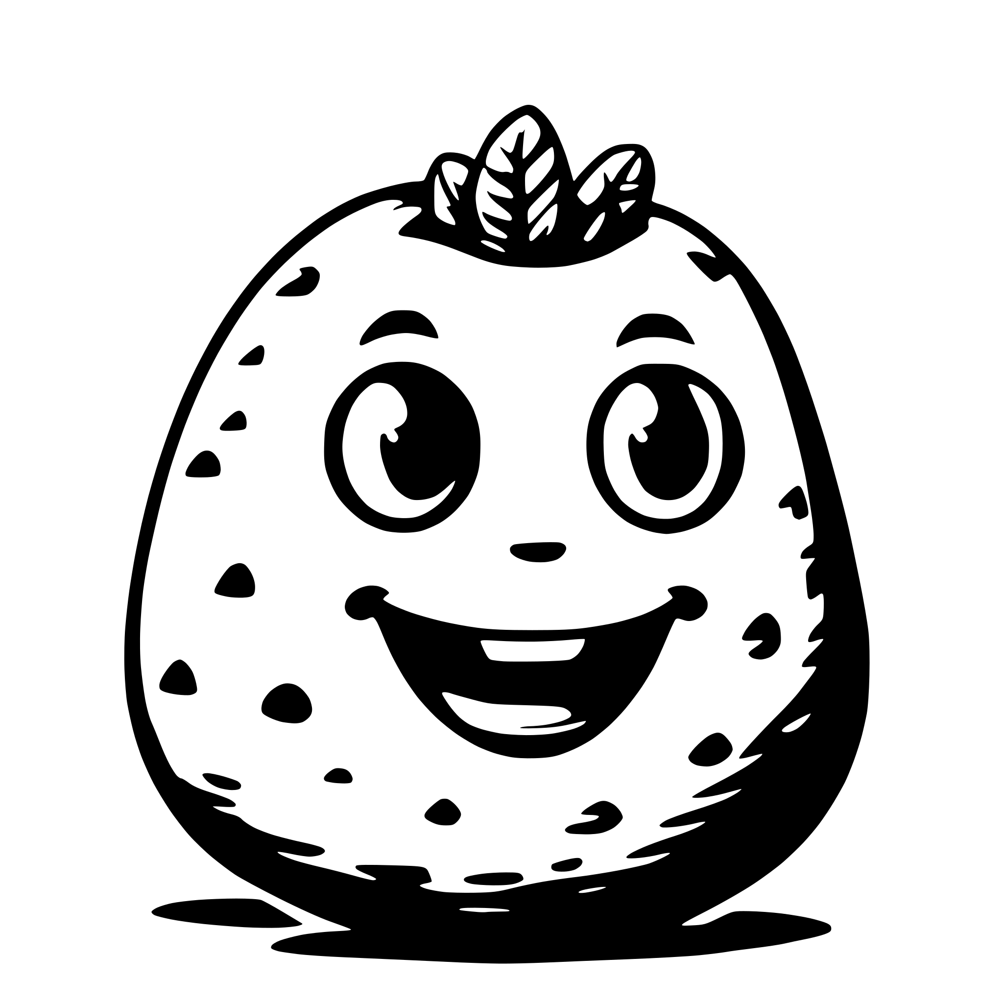 AI-generated SVG of 'a potato smiling looking straight, in a cartoon style, very simple design, flat ui, simplistic'