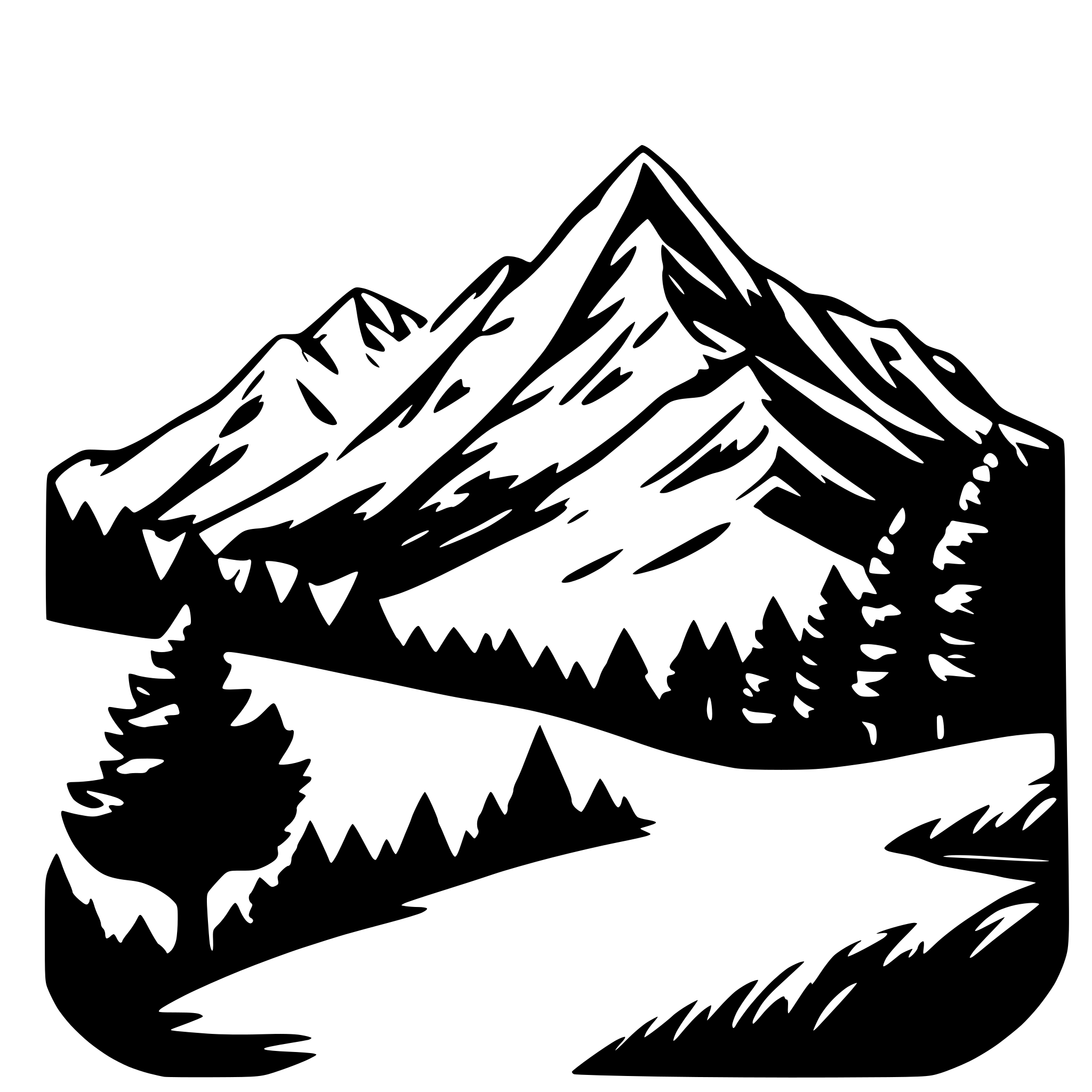 AI-generated SVG of 'mountain scene'