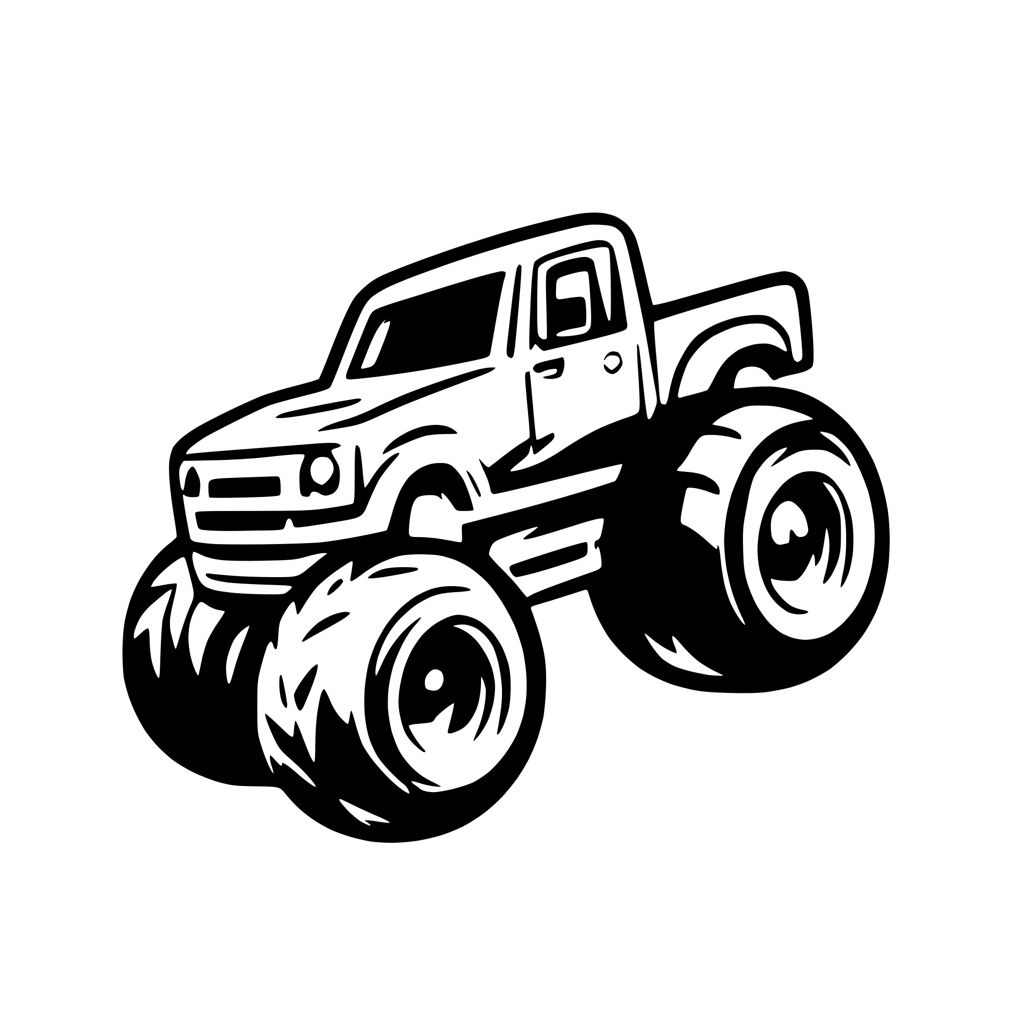 AI-generated SVG of 'a monstertruck logo'