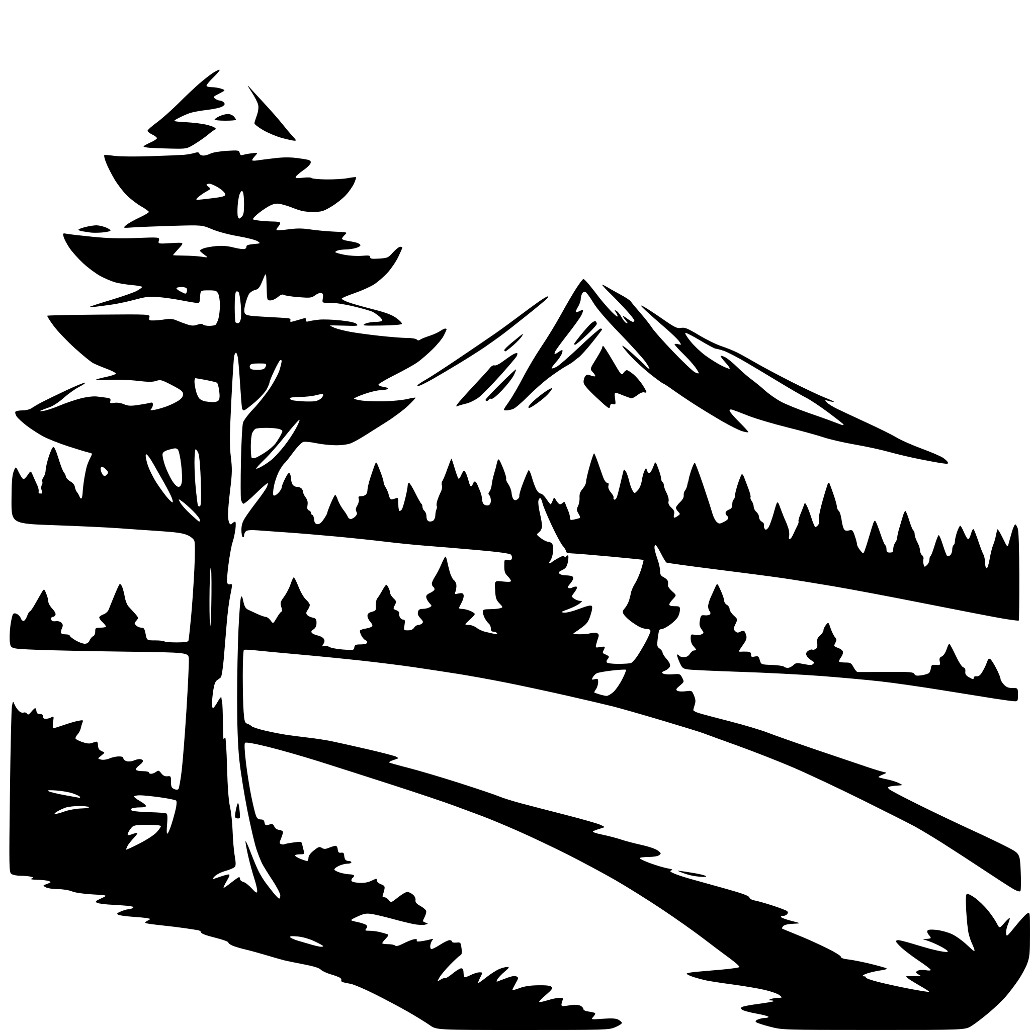 AI-generated SVG of a treeline in front of a mountain