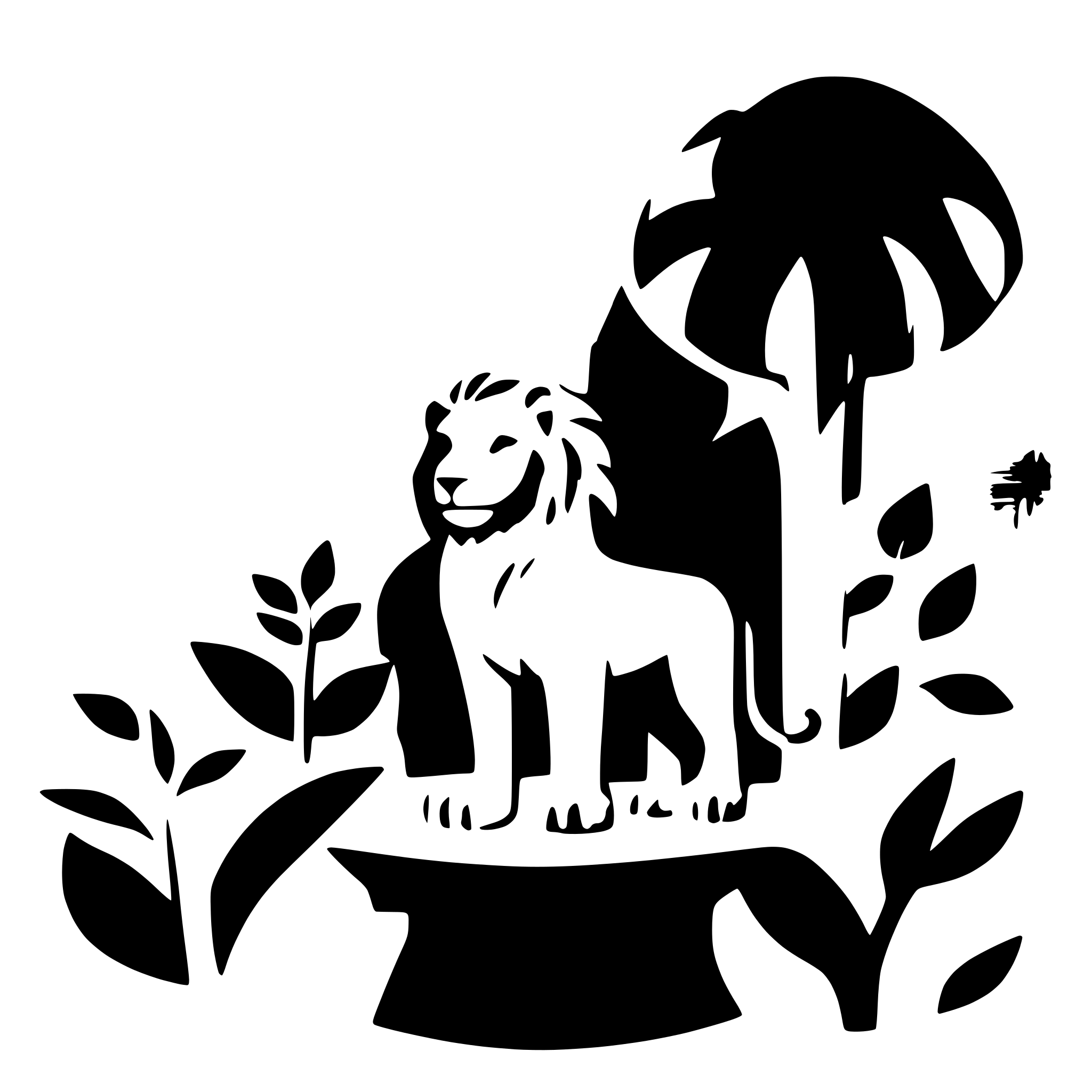 AI-generated SVG of 'Lion in Jungle'