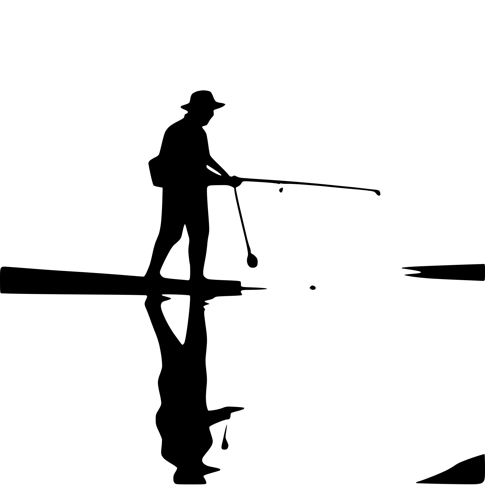AI-generated SVG of a a fisherman is fishing using a fishing rod. He has caught a single fish in his line