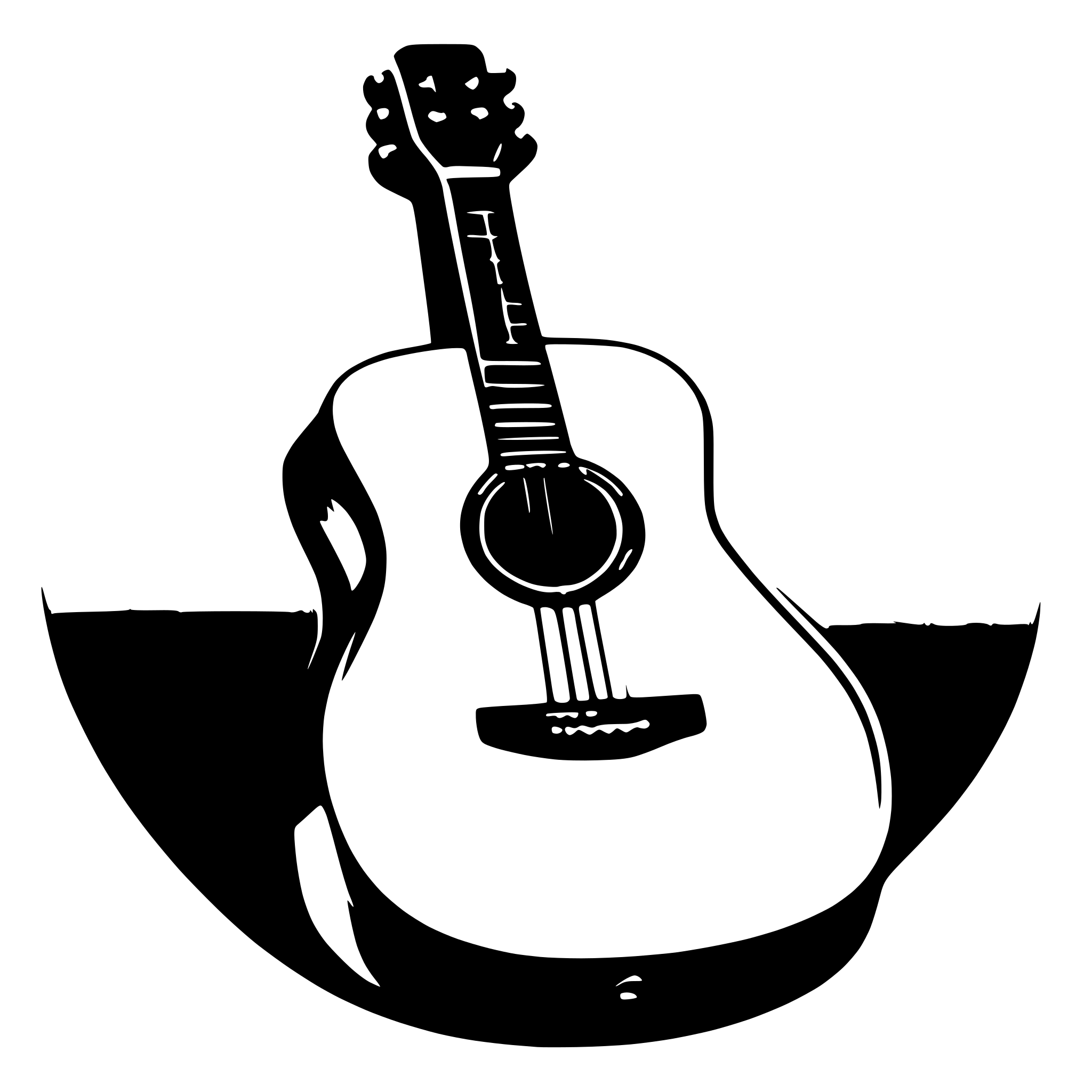 AI-generated SVG of 'Acoustic guitar top view'