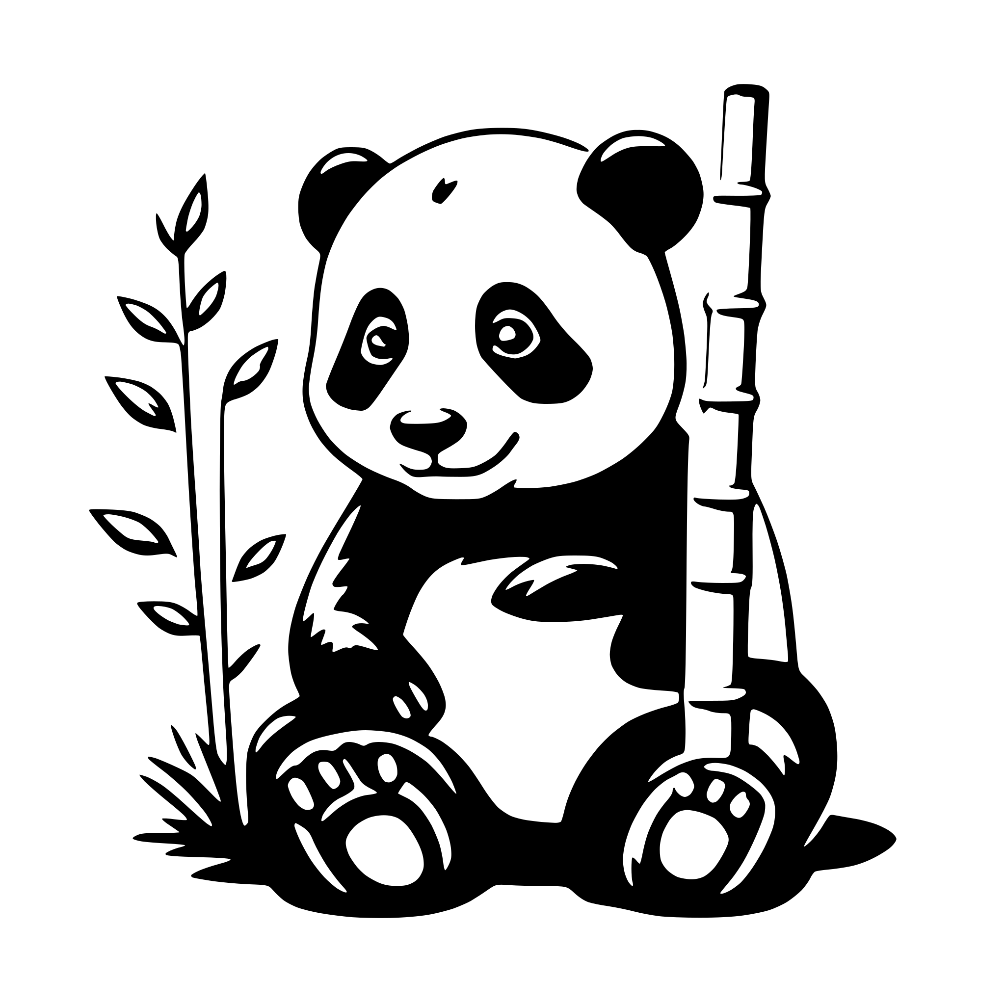 AI-generated SVG of 'panda with bamboo'