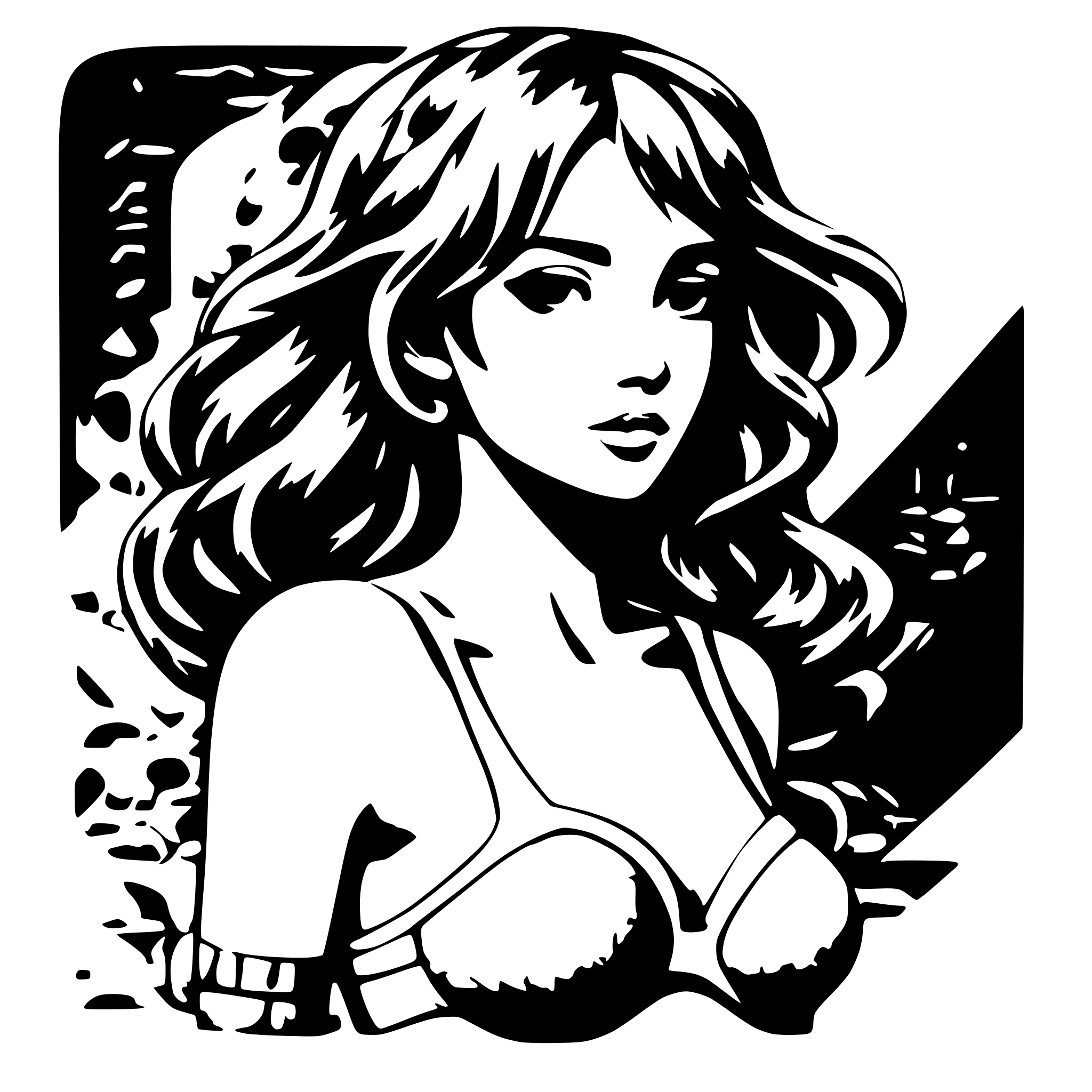 AI-generated SVG of a anime bikini