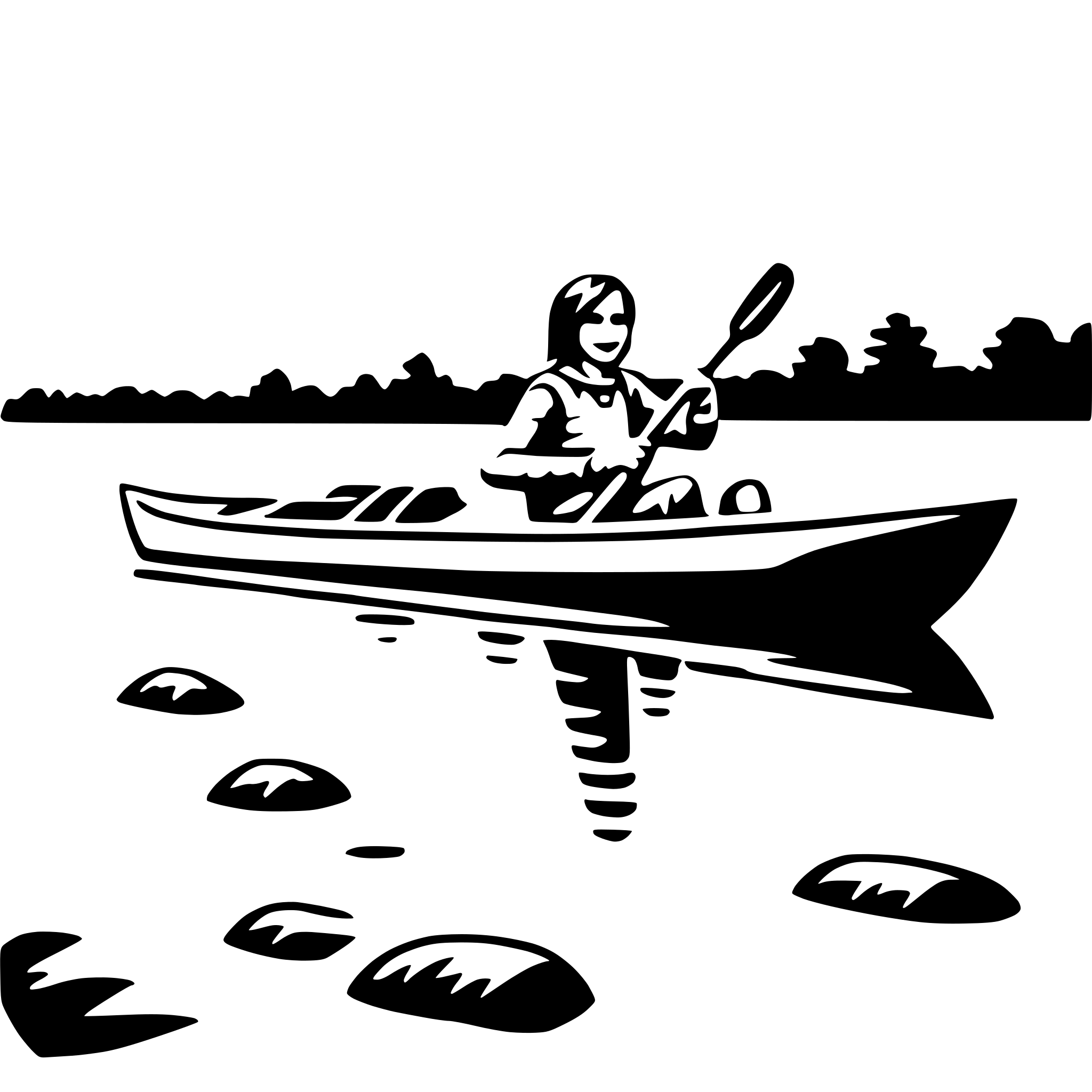 AI-generated SVG of 'kayaking on river'