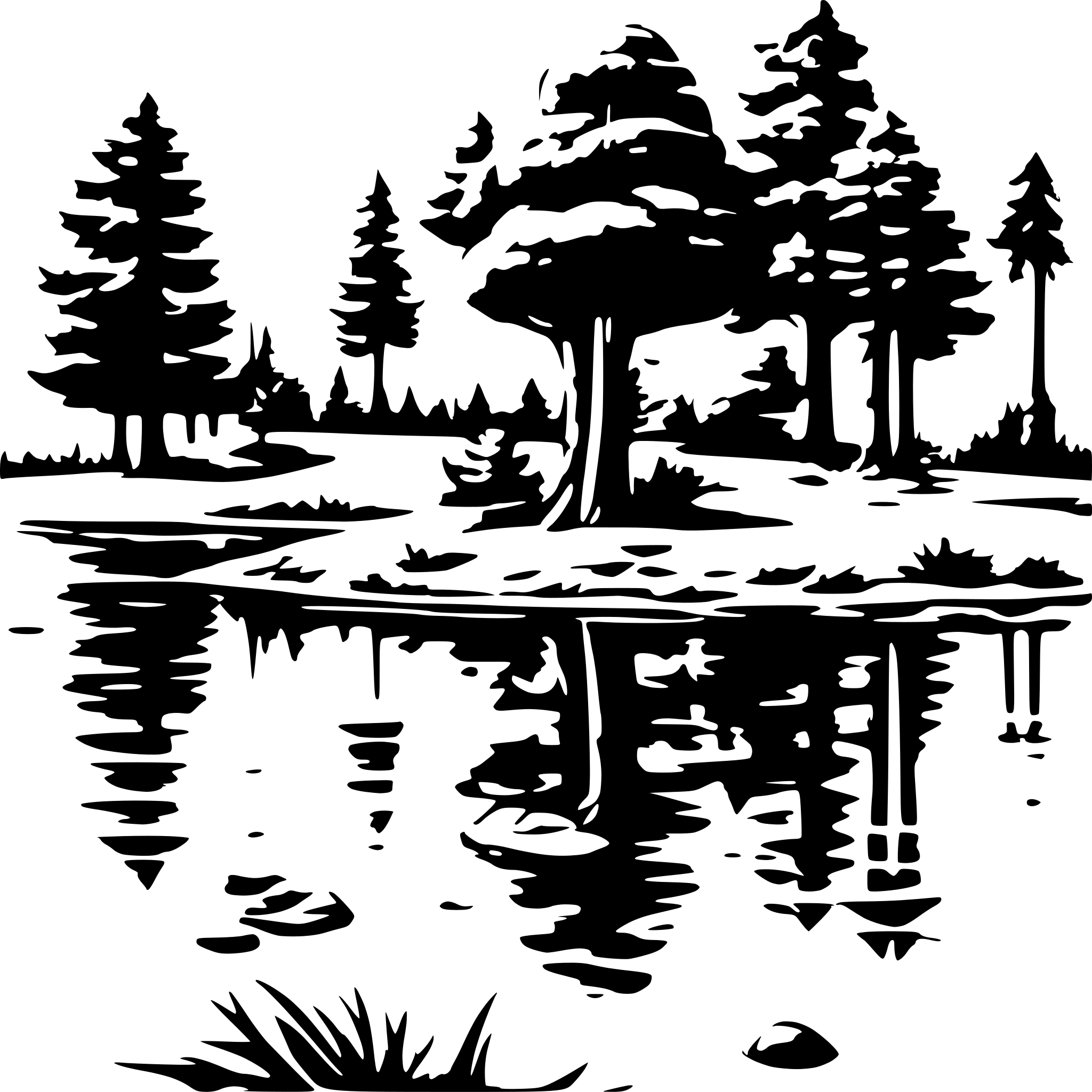 AI-generated SVG of 'Hirsch am Teich mit wald'