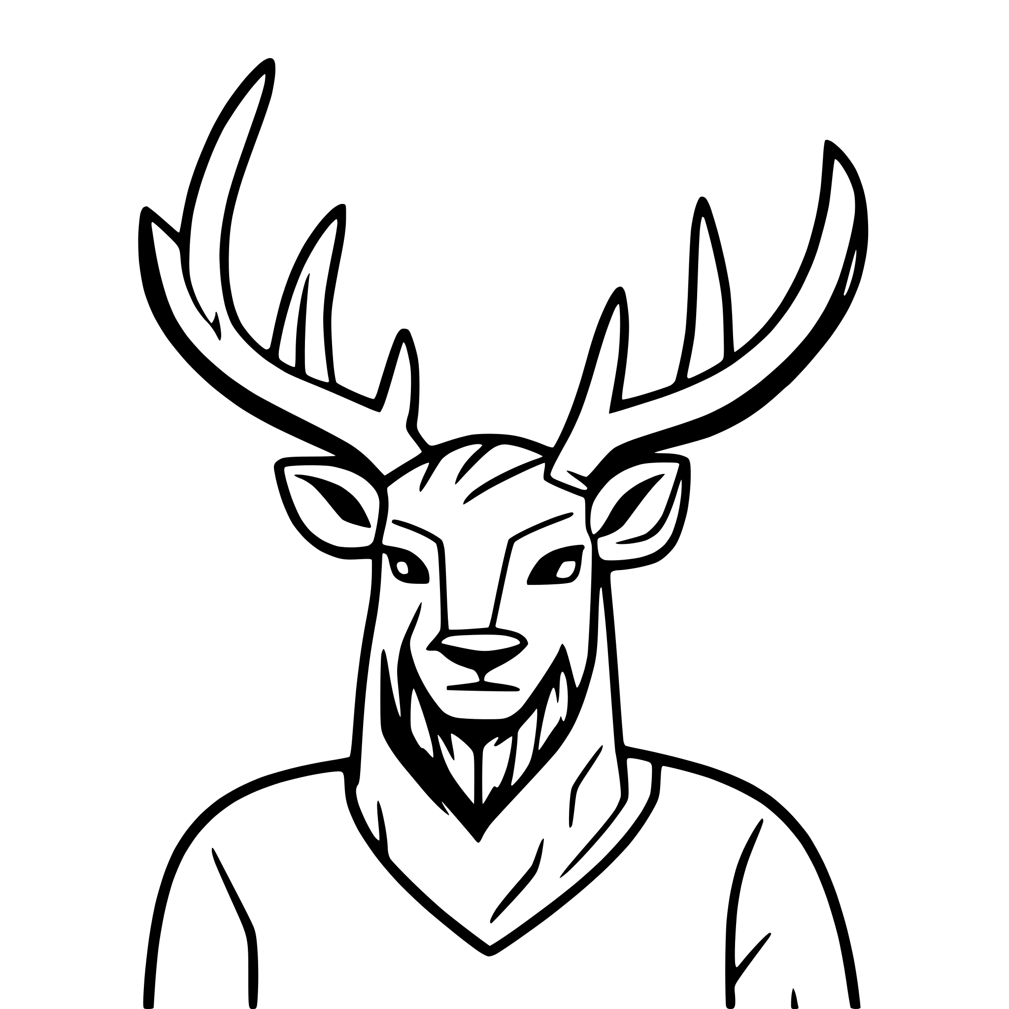 AI-generated SVG of a bearded deer with big antlers