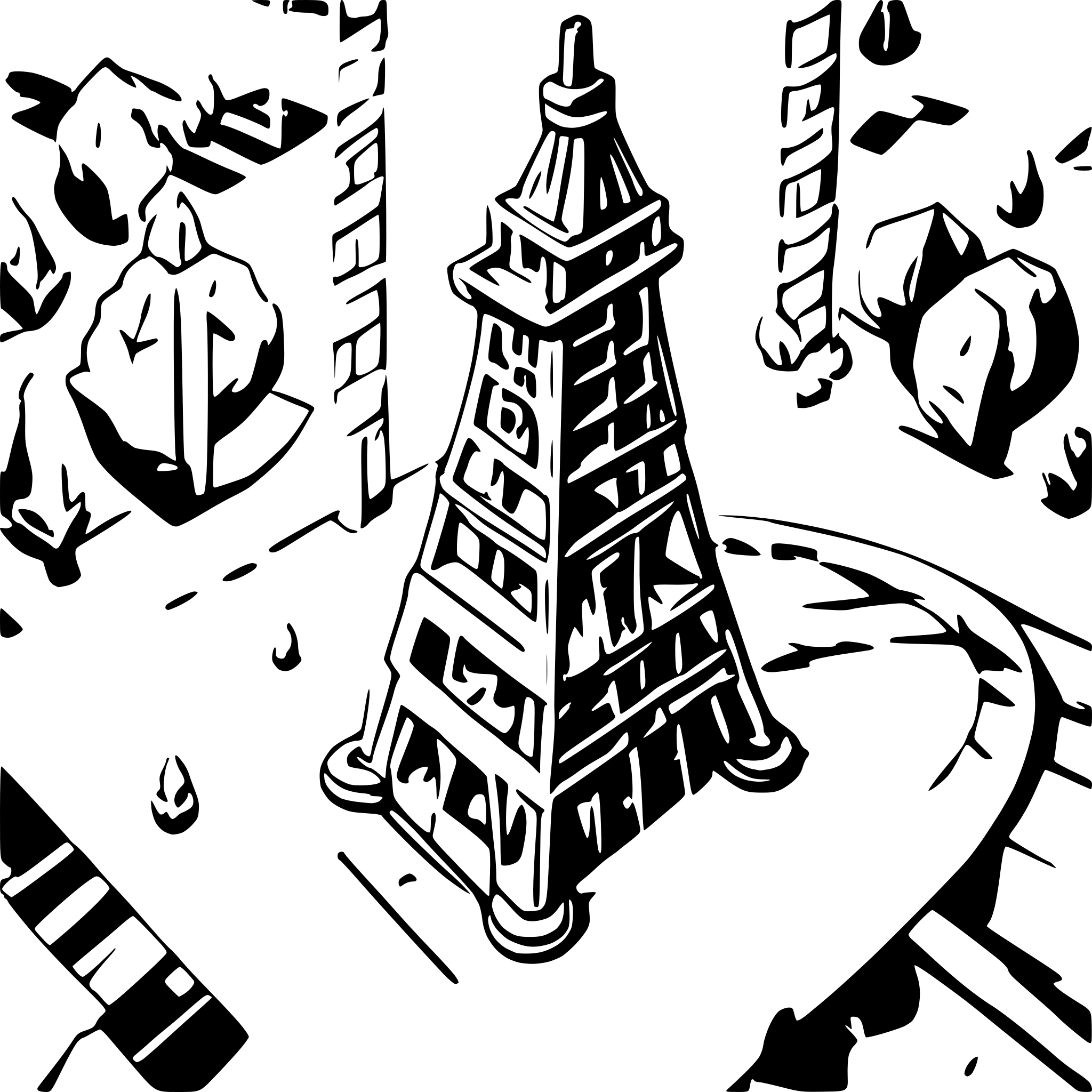 AI-generated SVG of a oil derrick isometric