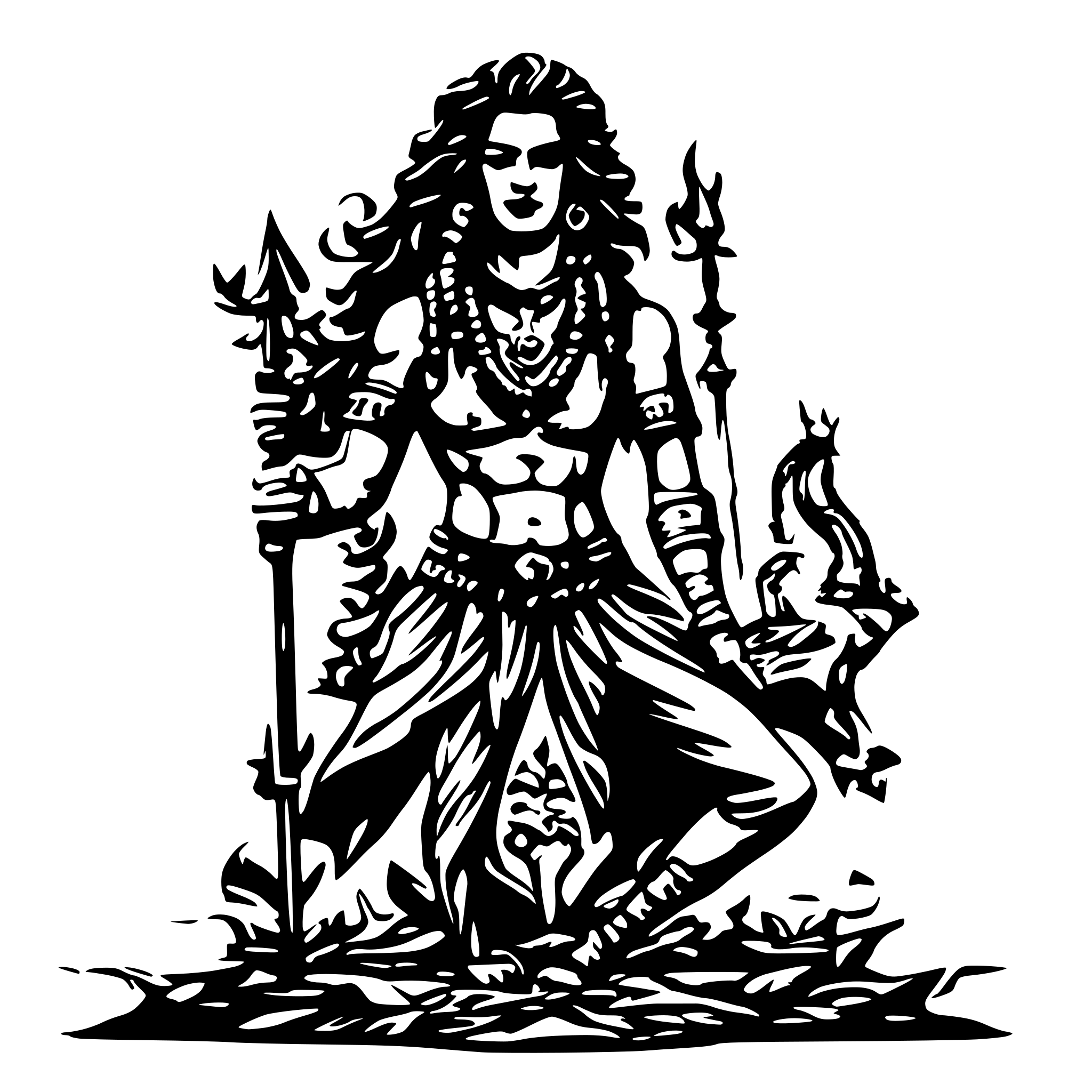 AI-generated SVG of 'mahadeva doing tandav full body'