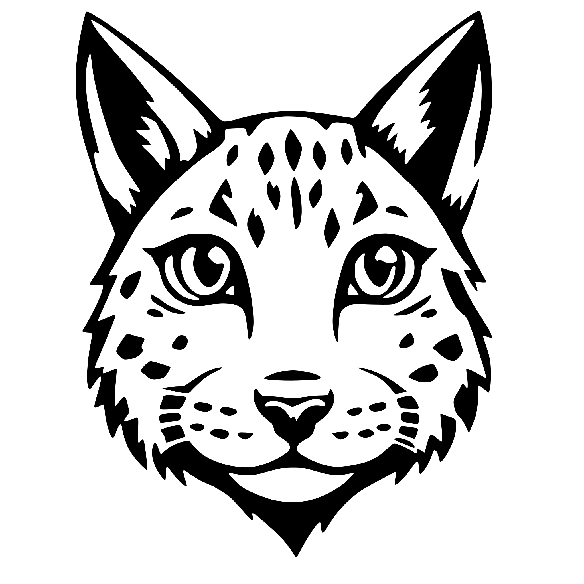 AI-generated SVG of 'simplified baby lynx face cute'