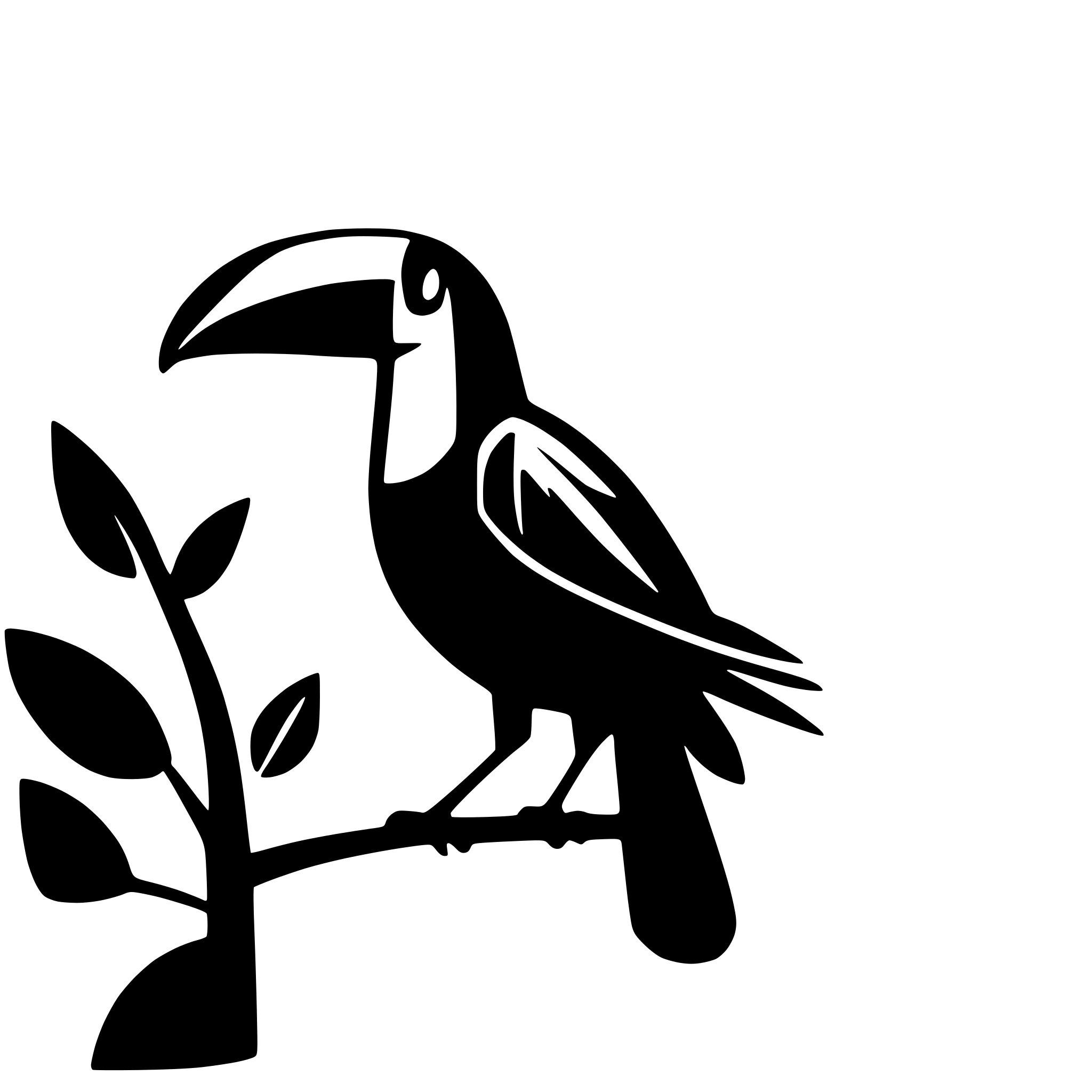 AI-generated SVG of a create a icon of a toucan. it shoul be square used invisible frame.
