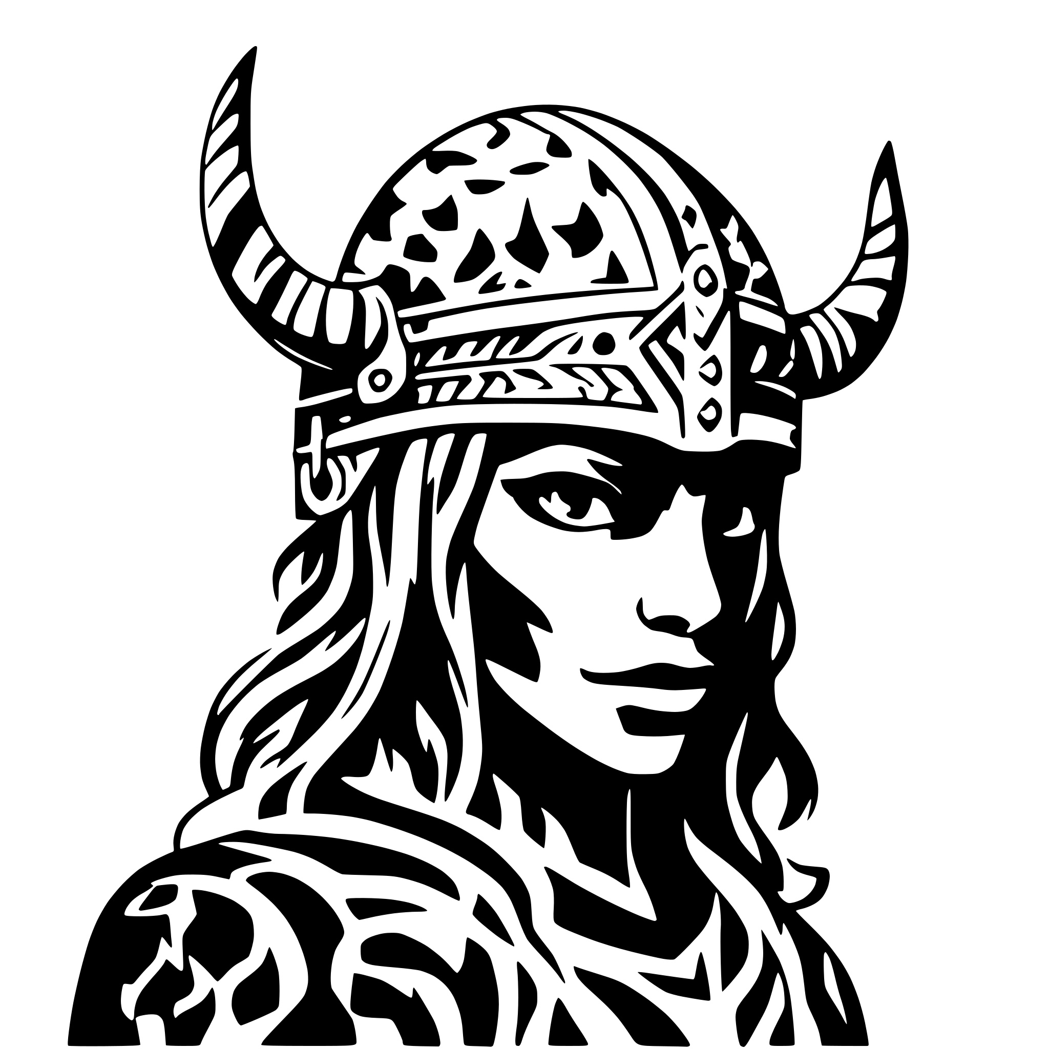 AI-generated SVG of a viking face with helmet