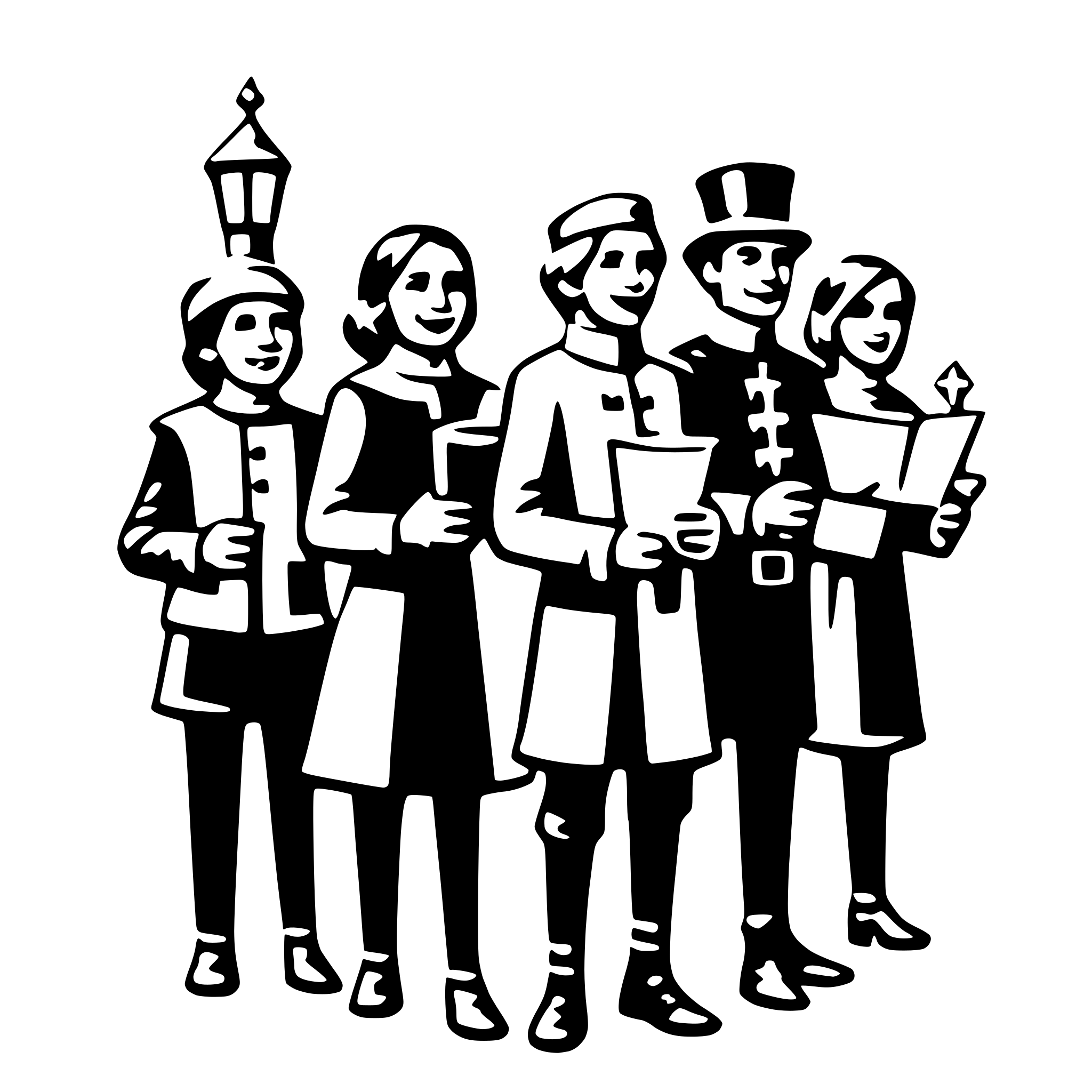 AI-generated SVG of a christmas carolers