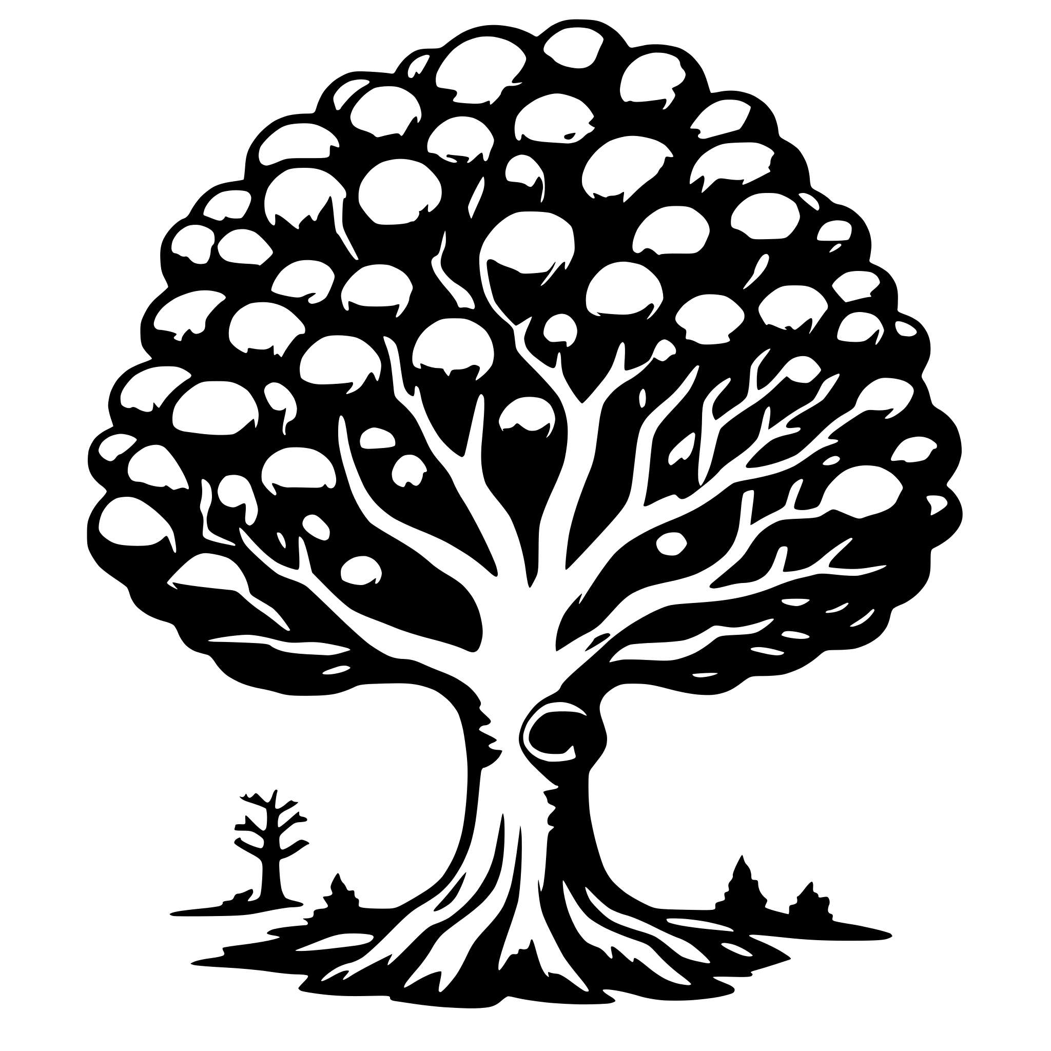 AI-generated SVG of a weird psychedelic tree